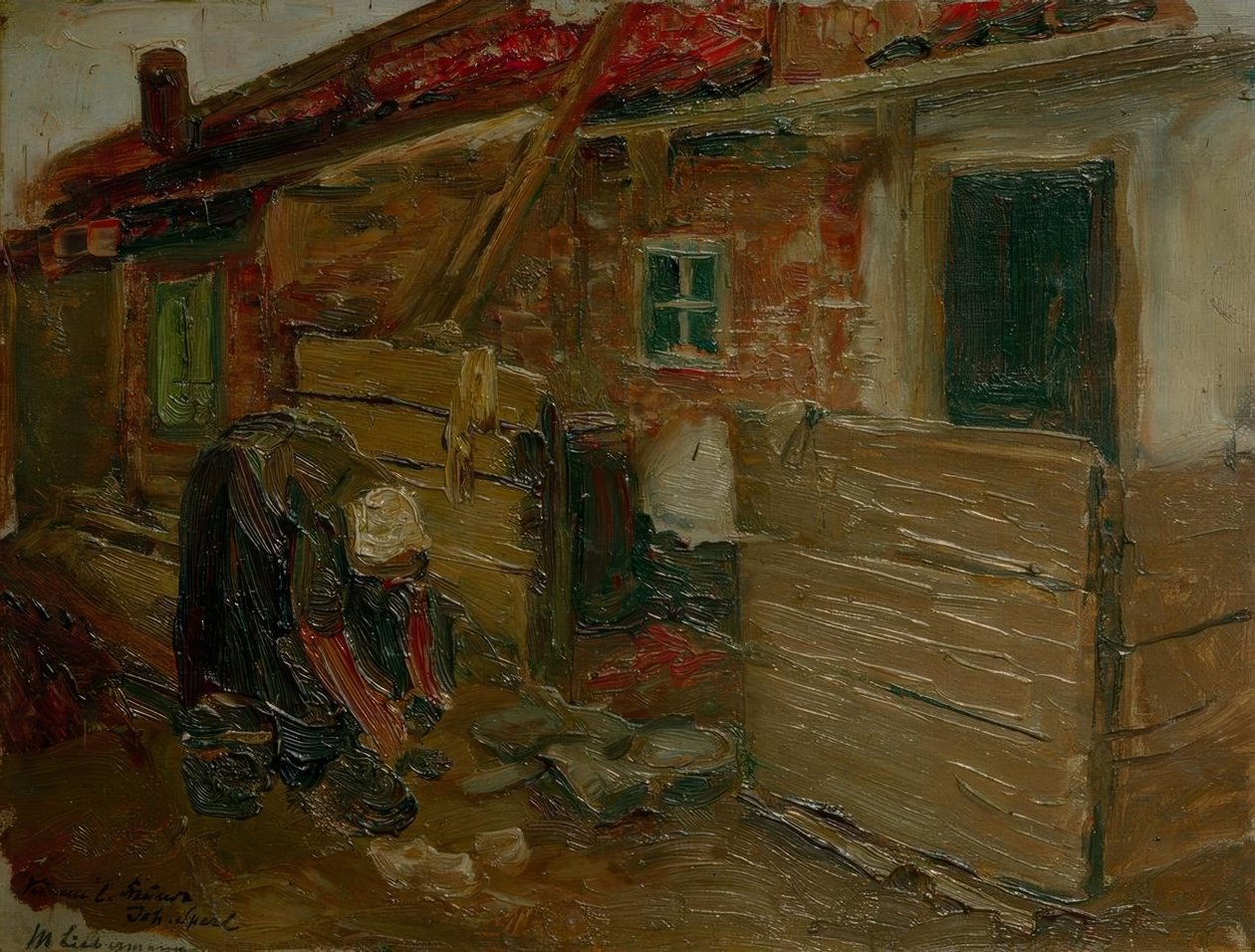 Holländisches Bauernhaus mit Frau tekijältä Max Liebermann