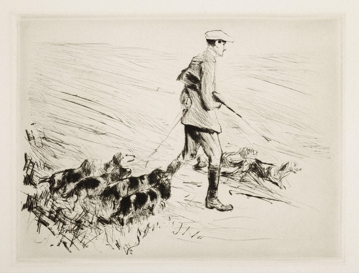 Metsästäjä koirineen tekijältä Max Liebermann