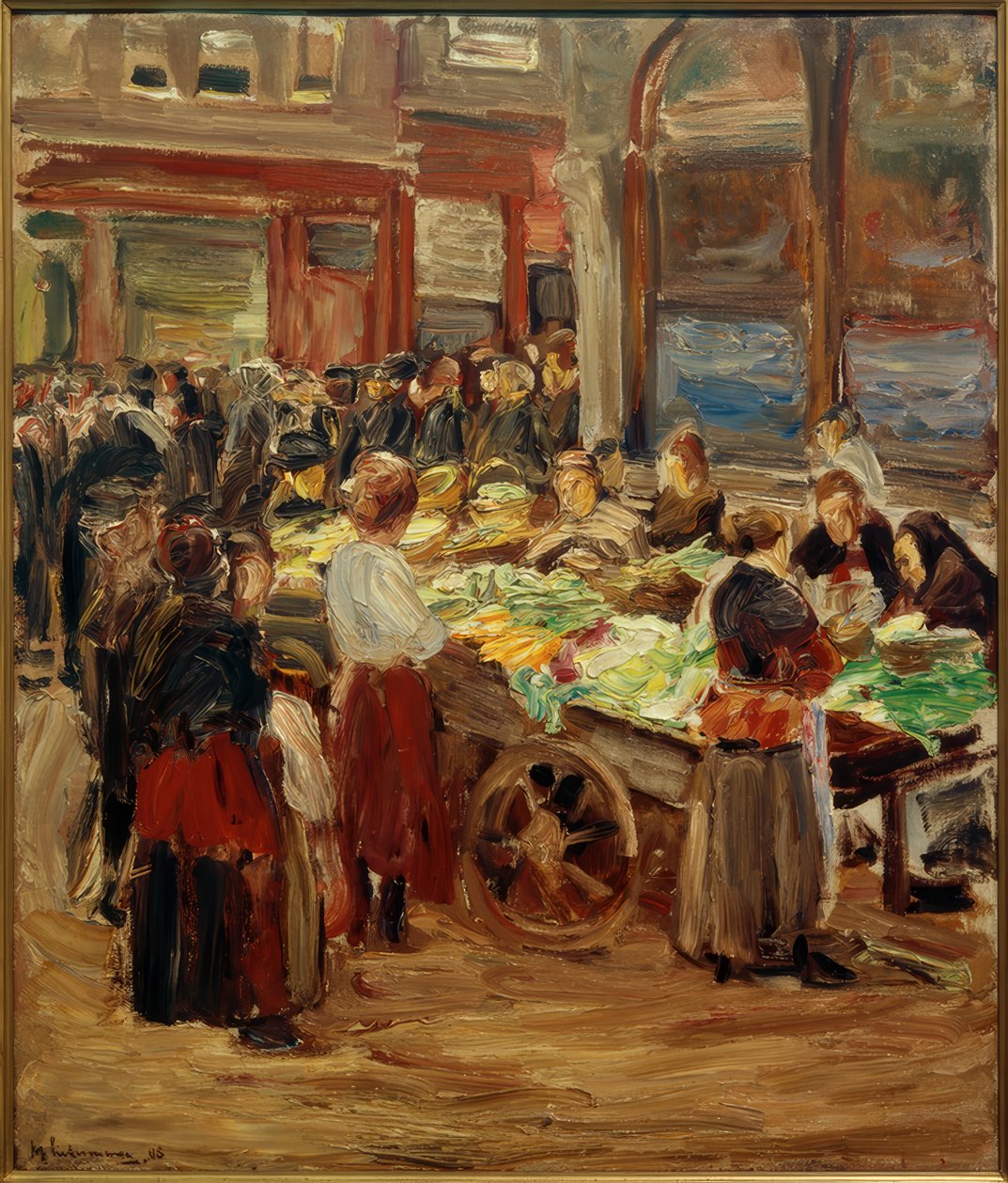 Judengasse Amsterdamissa - Gemüsemarkt tekijältä Max Liebermann