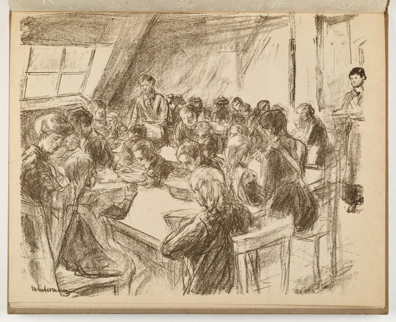Lasten kansankeittiö (kuvitus julkaisusta Kunst und Künstler XIII,6) tekijältä Max Liebermann