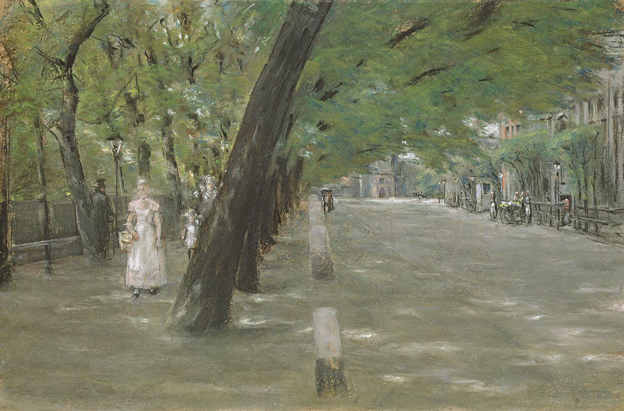 Kirchenallee St. Georgissa, Hampurissa (pastelli paperille) tekijältä Max Liebermann