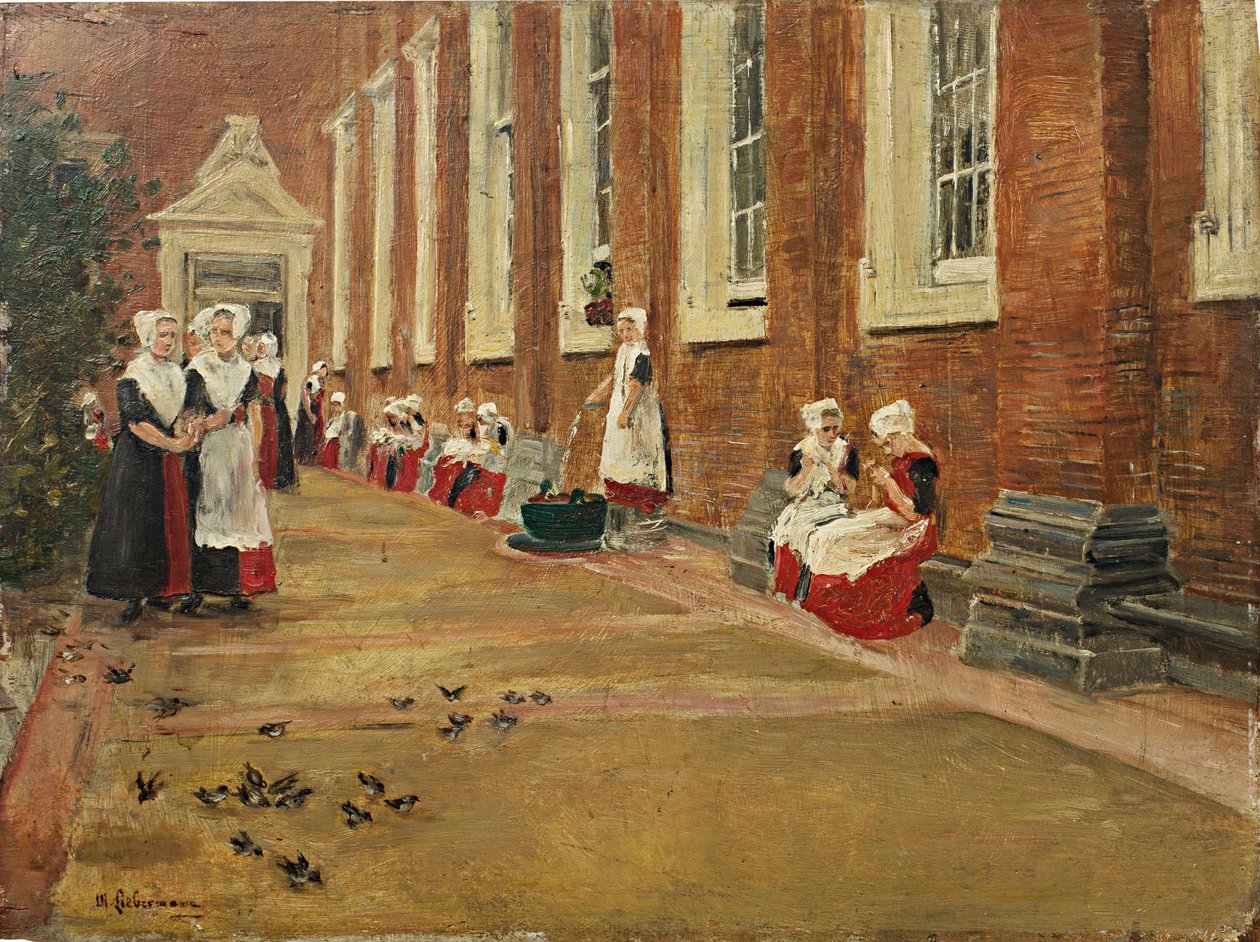 Liebermann, Max - Opiskelu vapaata tuntia varten Amsterdamin orpokodissa - Eberle 1876 28 tekijältä Max Liebermann