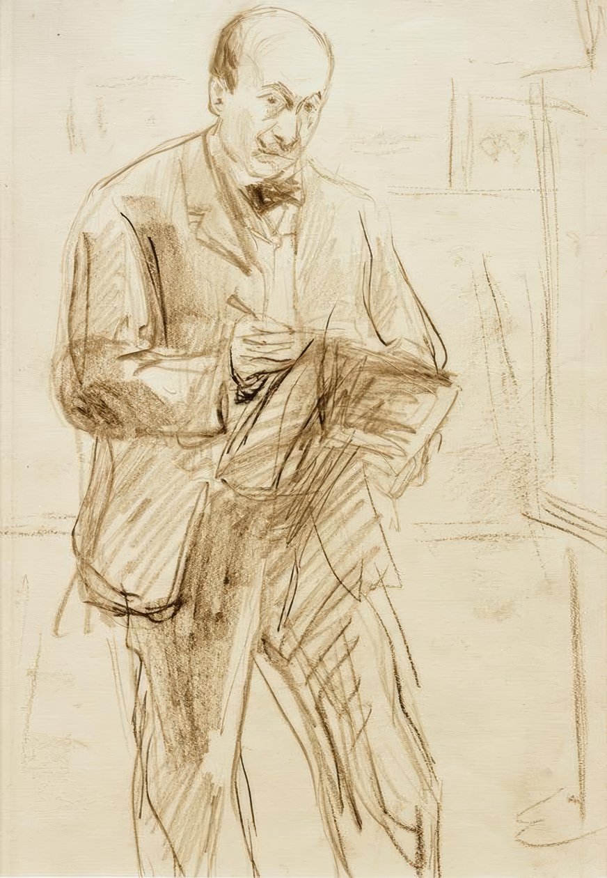 Max Liebermann / omakuva, piirustus tekijältä Max Liebermann
