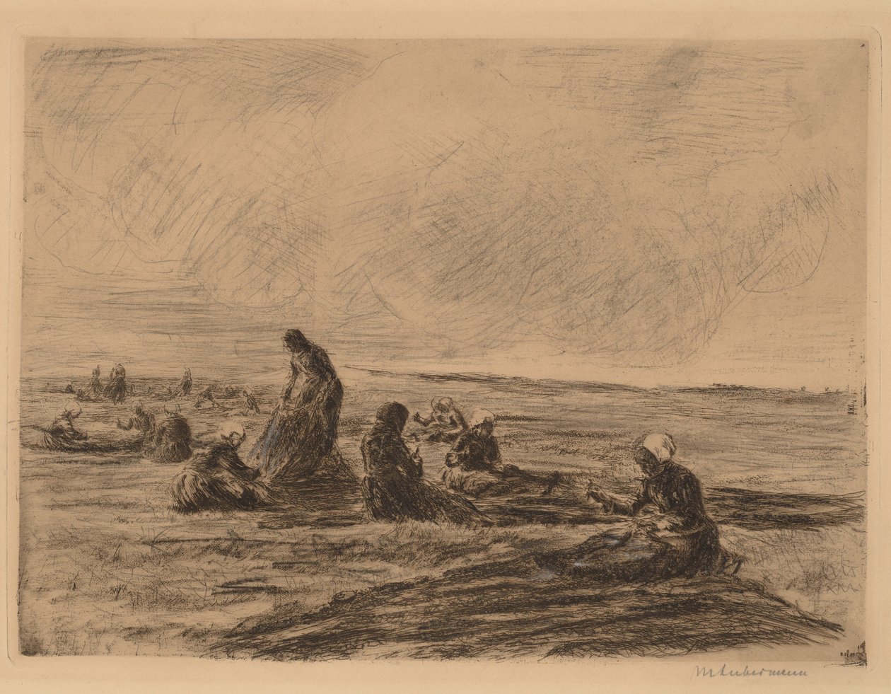 Verkkojen korjaaminen, 1894. tekijältä Max Liebermann