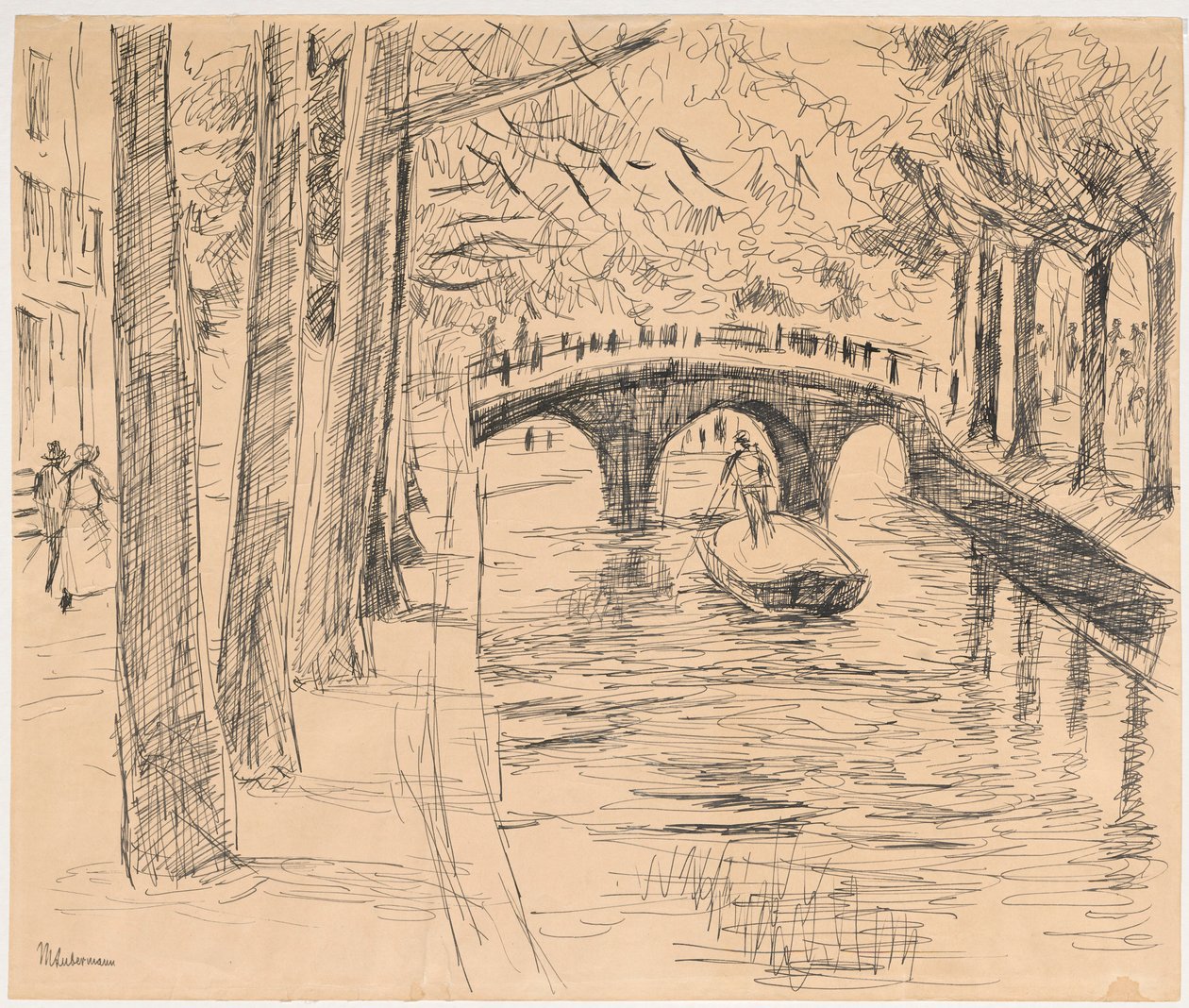 Silta kanavan yli Amsterdamissa tekijältä Max Liebermann