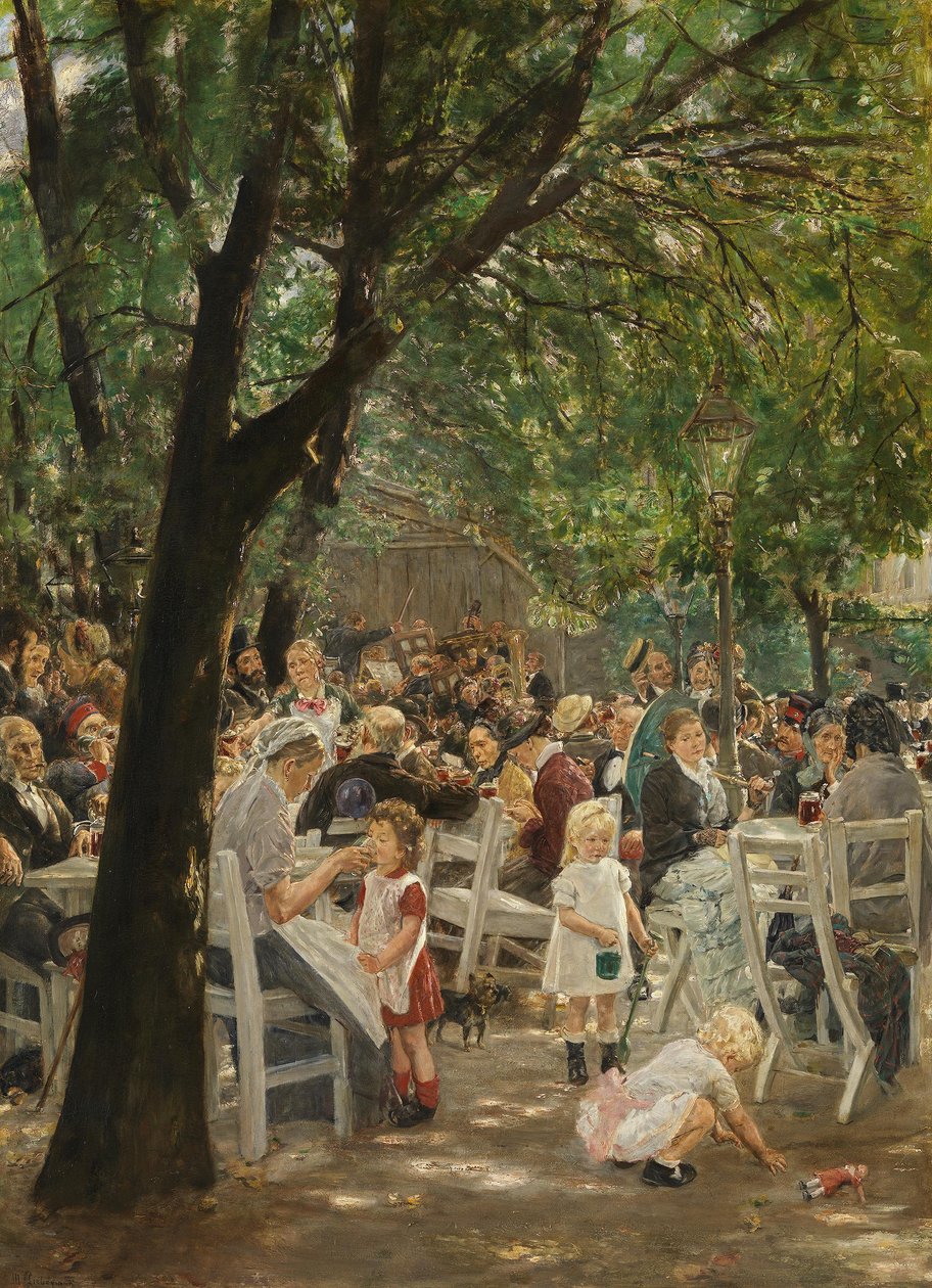 Müncheniläinen olutpuutarha tekijältä Max Liebermann