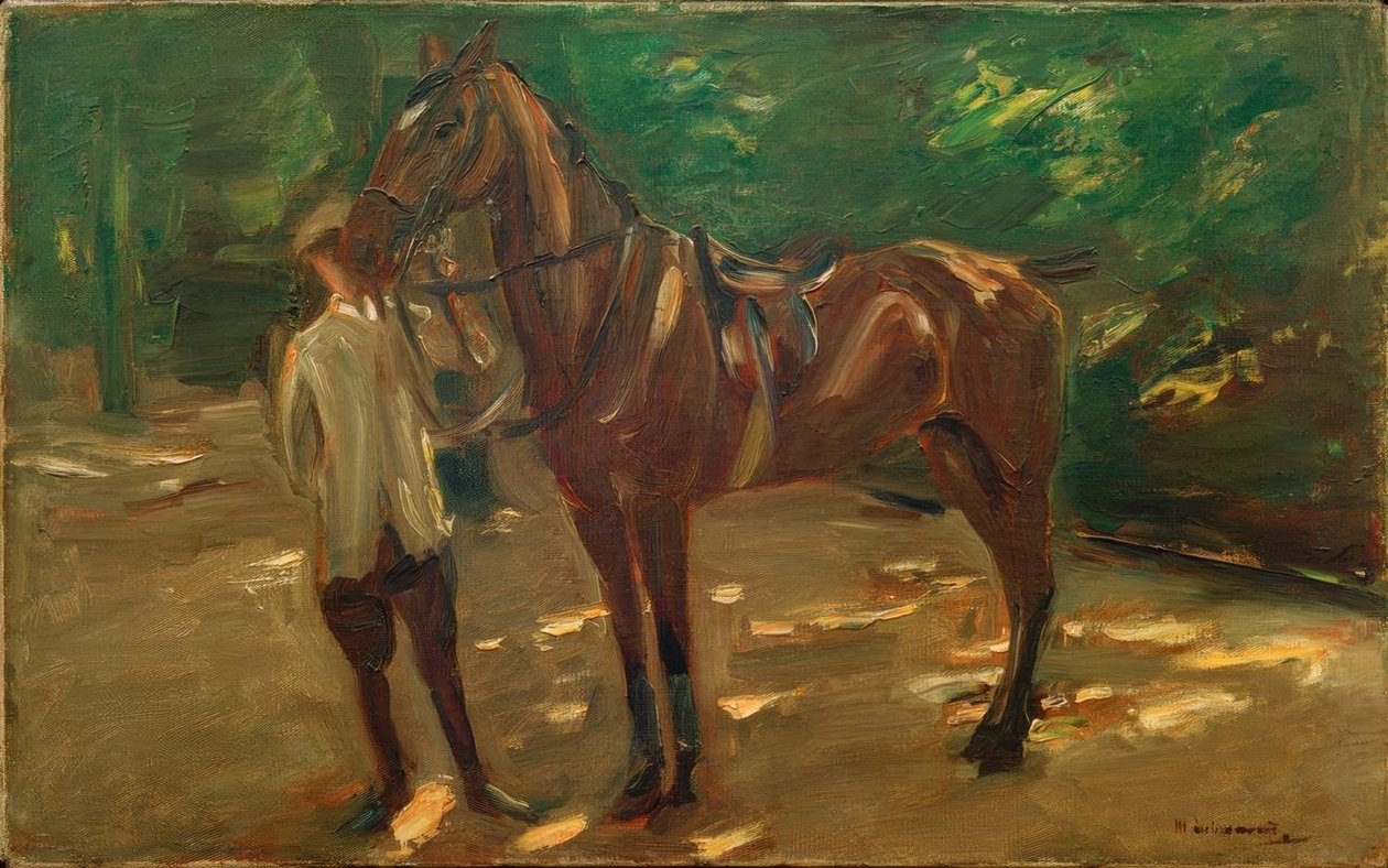 Reitknecht mit Pferd tekijältä Max Liebermann