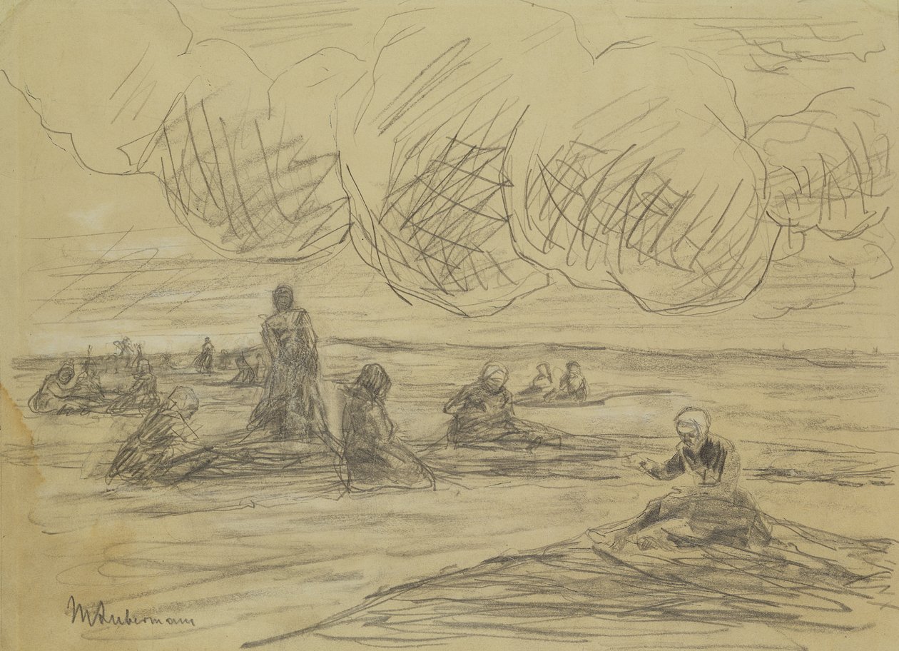 Verkkojen korjaaminen, 1894 tekijältä Max Liebermann