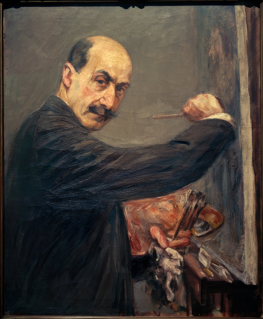 Selbstbildnis an der Staffelei nach rechts tekijältä Max Liebermann