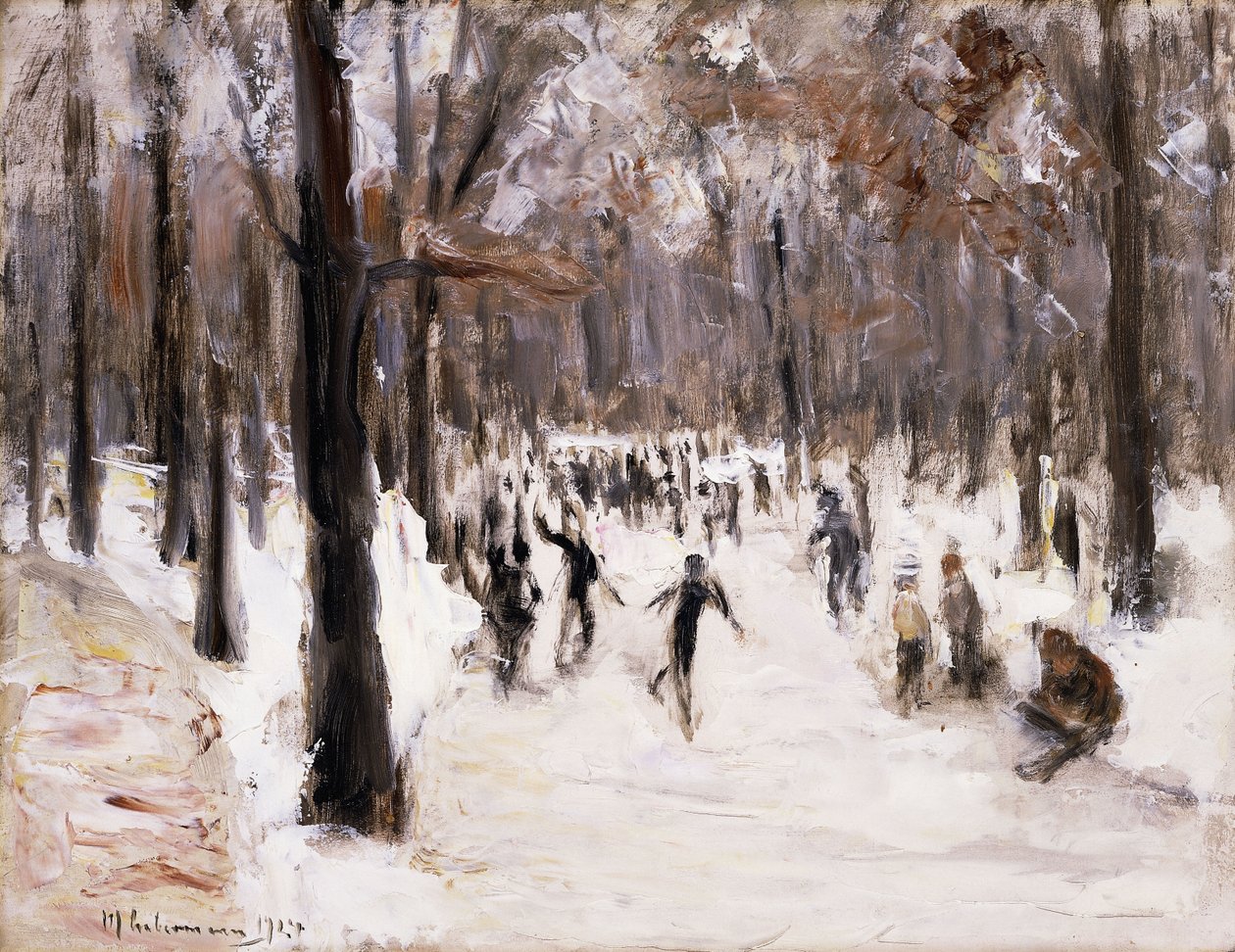 Luistelijat Tiergartenissa Berliinissä; Luistelijoita Berliinin Tiergartenissa, 1924 tekijältä Max Liebermann