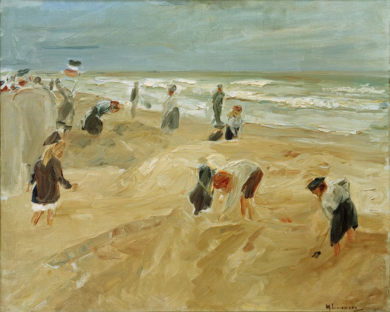 Spielende Kinder am Strand von Noordwijk (Strandszene nro tekijältä Max Liebermann