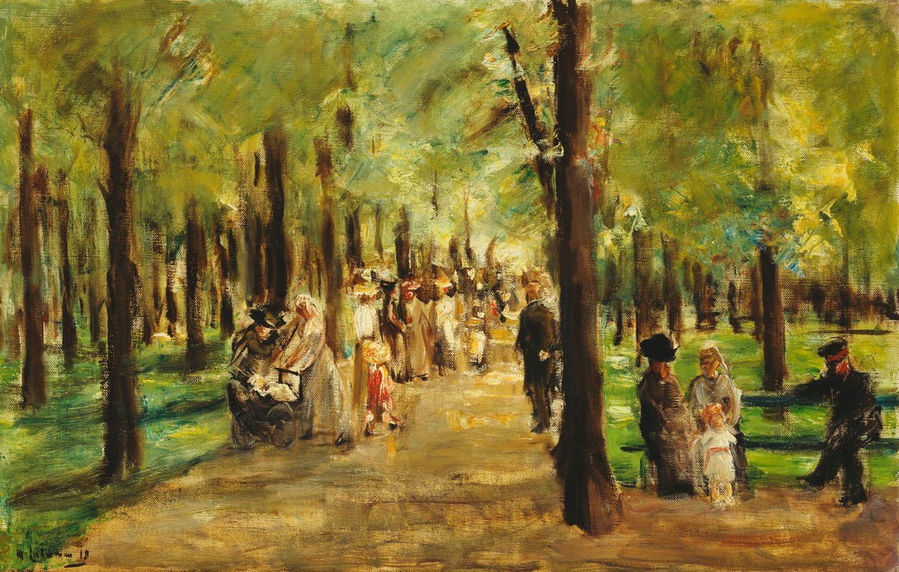 Kävelijöitä Tiergartenissa; Kävelijöitä Tiergartenissa, 1918 tekijältä Max Liebermann
