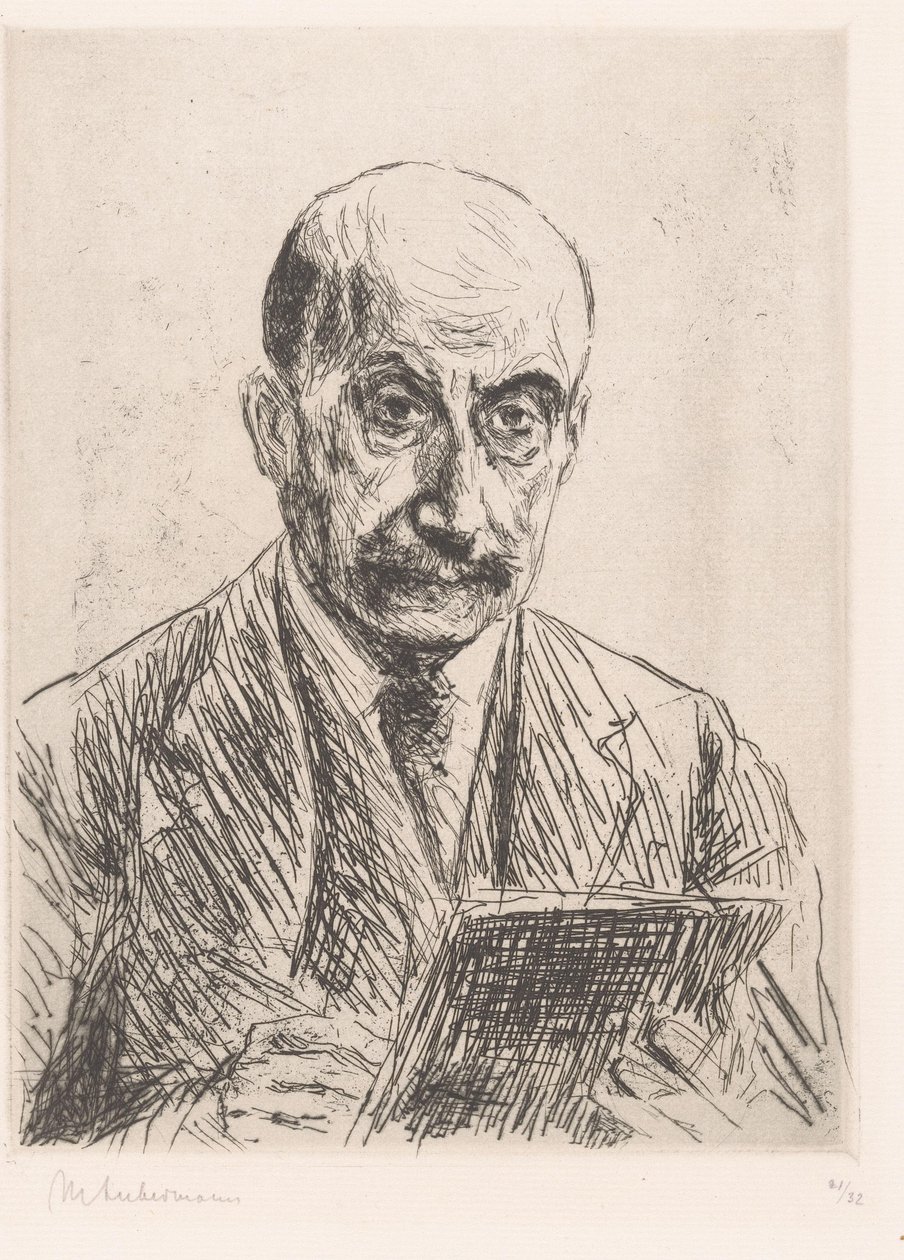 Max Liebermannin omakuva piirtämässä tekijältä Max Liebermann