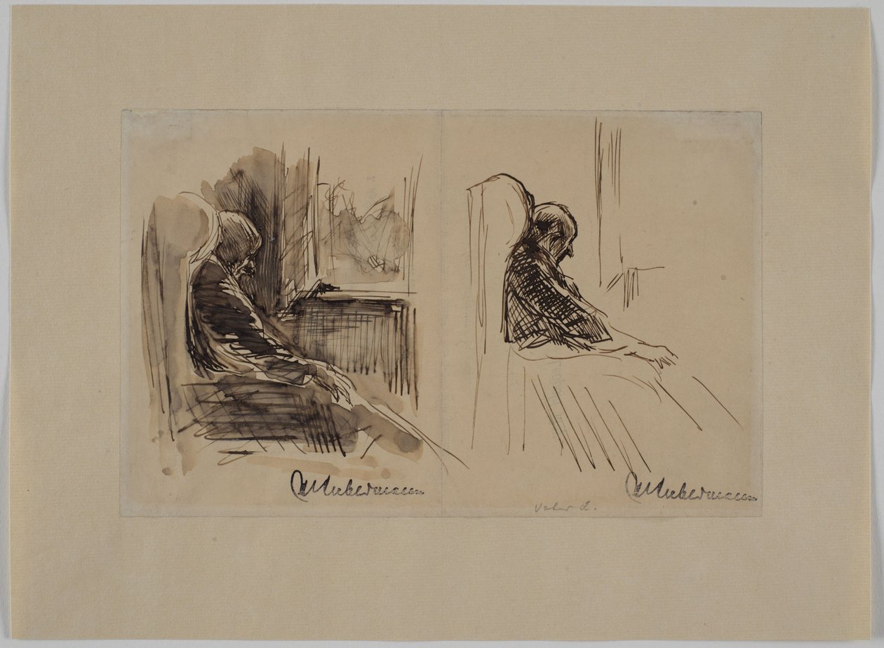 Kaksi muotokuvaa hänen isästään Louis Liebermannista nojatuolissa tekijältä Max Liebermann