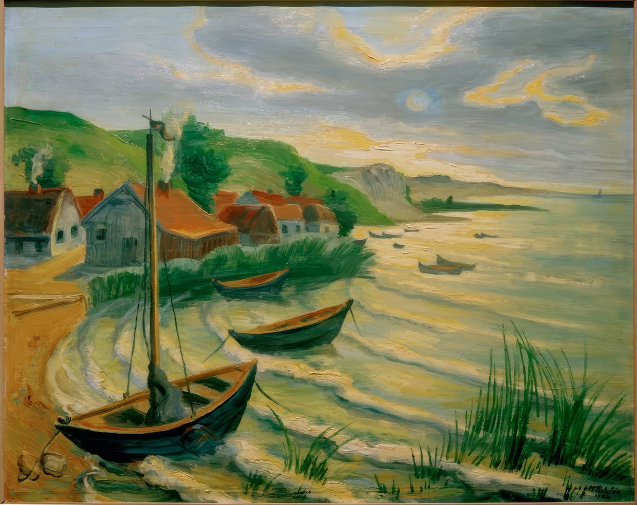 Raikkaalla lahden rannalla tekijältä Max Pechstein