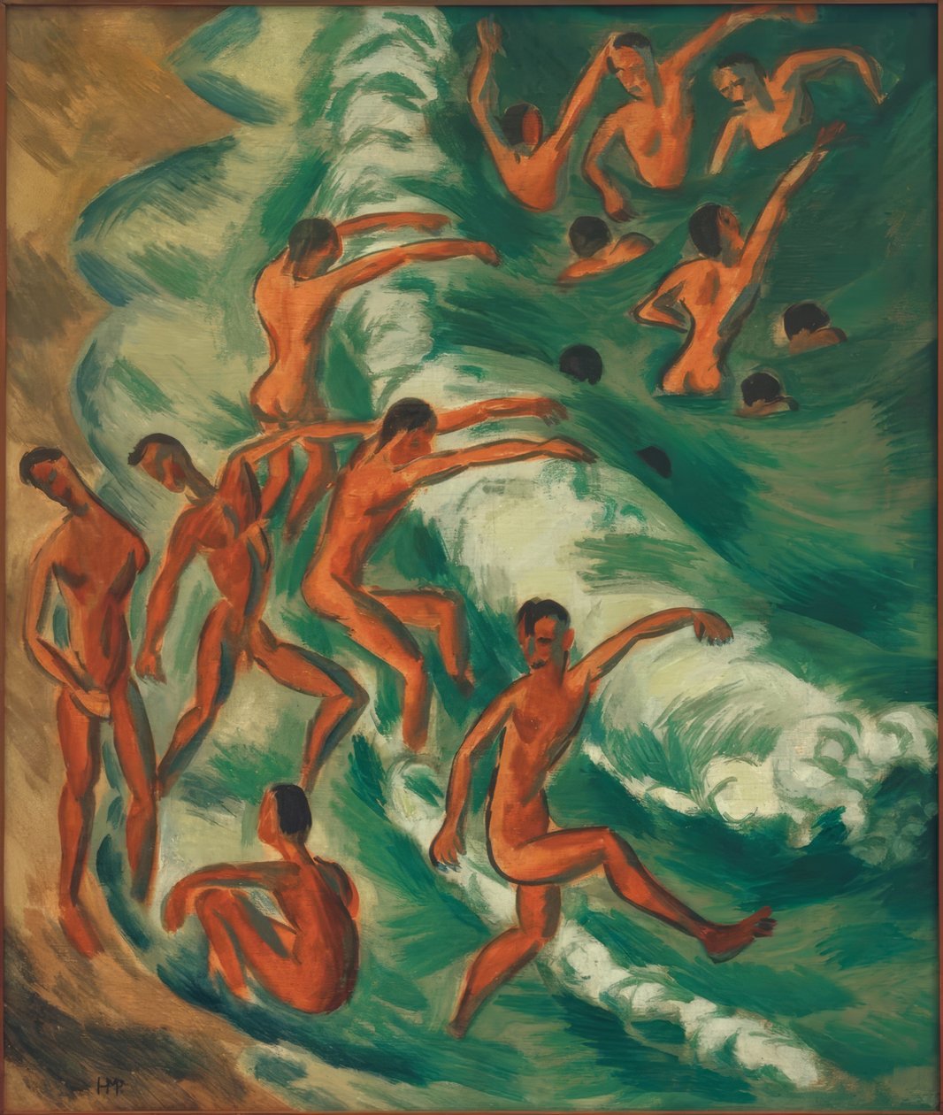 Uimarit aallokossa tekijältä Max Pechstein