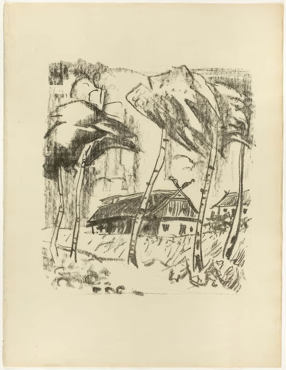 Koti koivujen takana, teoksesta Samlandin oodi tekijältä Max Pechstein