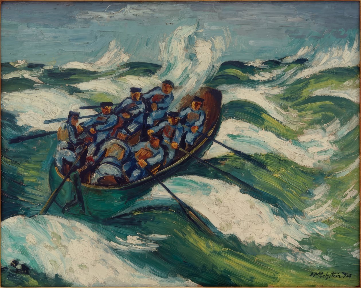 Pelastusvene myrskyisällä merellä tekijältä Max Pechstein