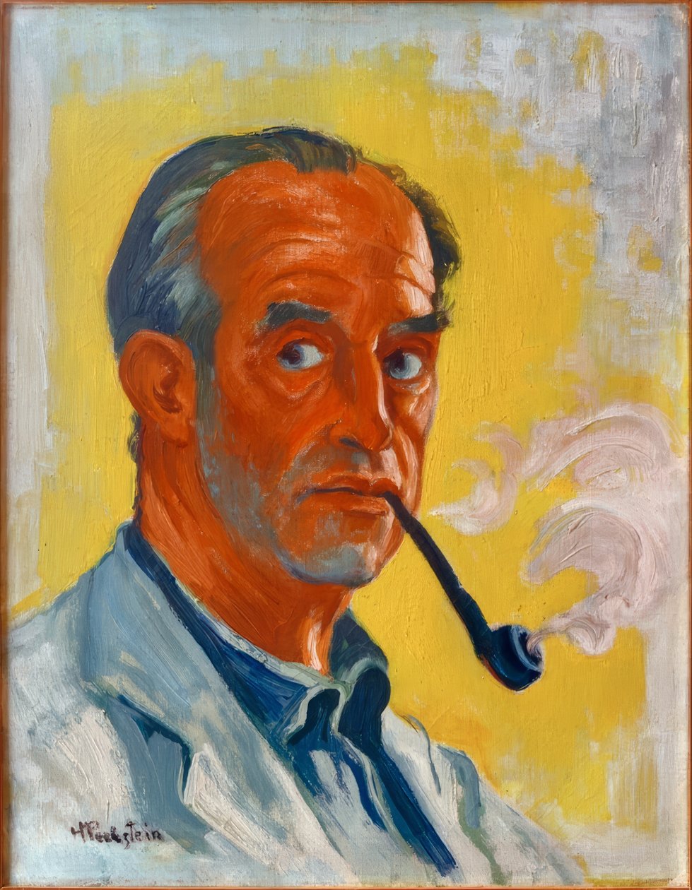 Omakuva piipun kanssa tekijältä Max Pechstein
