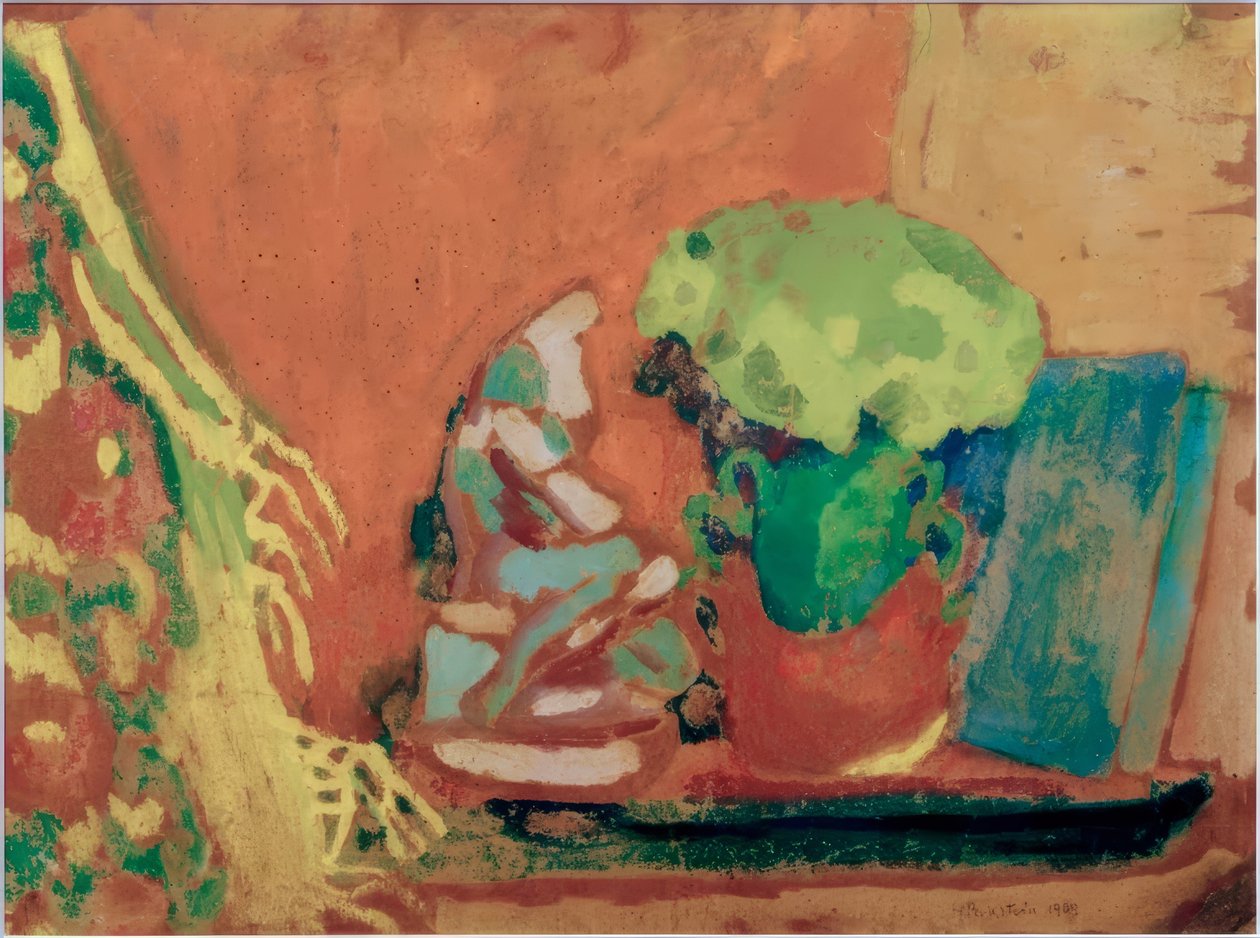 Still life with porcelain figurine tekijältä Max Pechstein