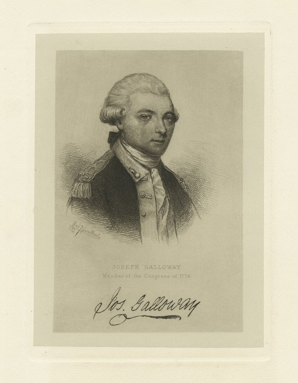 Joseph Galloway, vuoden 1774 kongressin jäsen, noin 1885 tekijältä Max Rosenthal