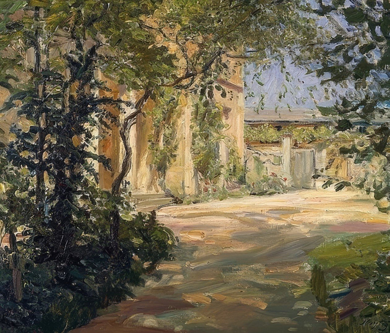 Maalaistalo Godramsteinissa. 1909 tekijältä Max Slevogt