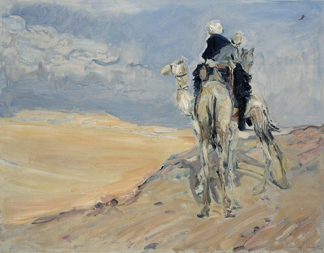 Hiekkamyrsky Libyan autiomaassa, 1914 tekijältä Max Slevogt