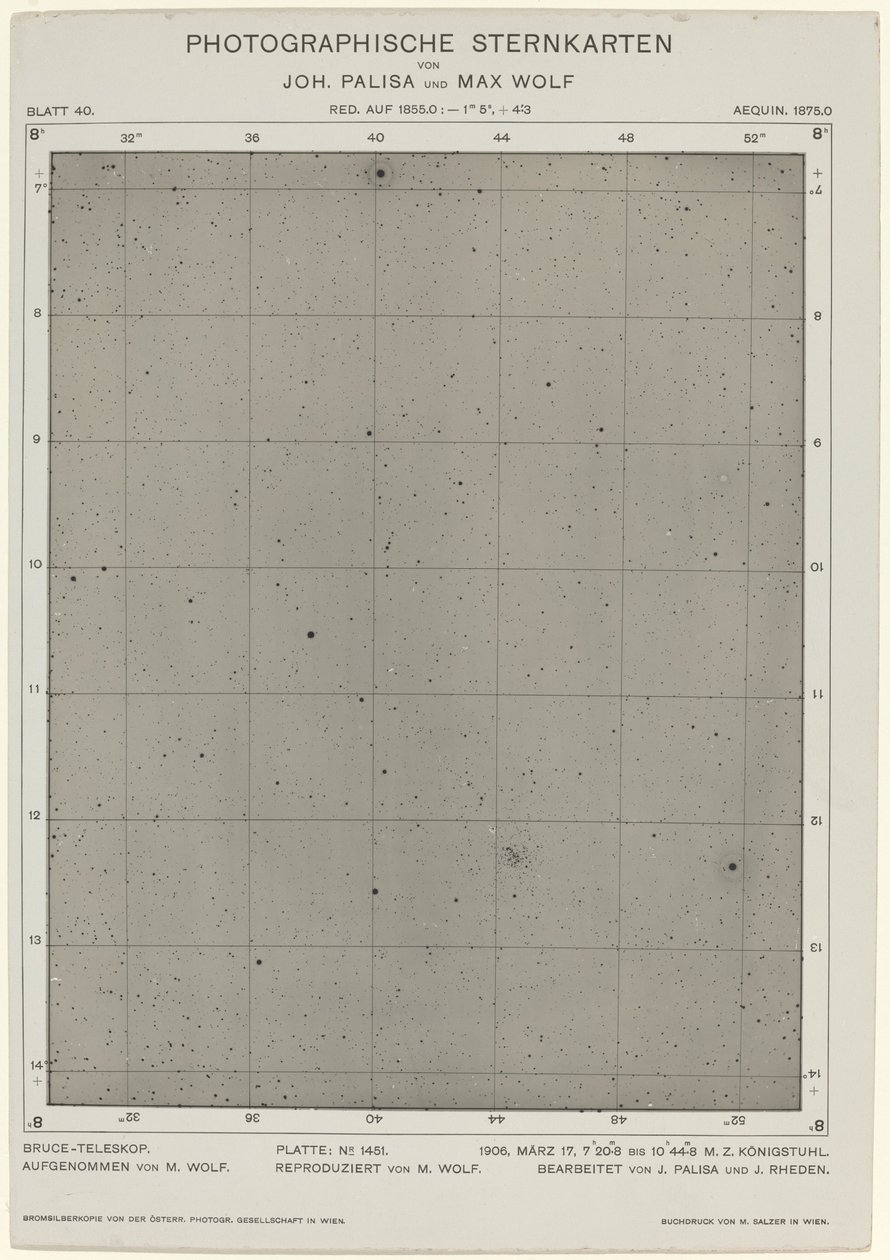 Photographische Sternkarte 17. maaliskuuta 1906, 2268. Tekijät: Max Wolf, Johann Palisa. tekijältä Max Wolf, Johann Palisa