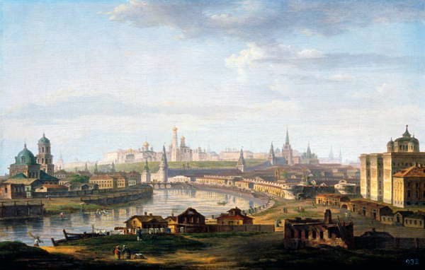 Näkymä Moskovaan, 1819 tekijältä Maxim Nikiforovitsch Worobjeff
