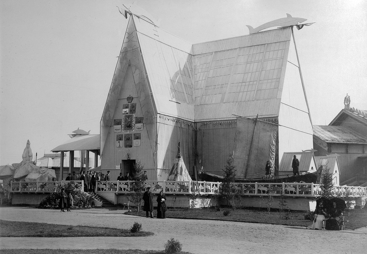 Pohjoinen paviljonki, koko Venäjän näyttely, Nižni Novgorod, Venäjä, 1896. tekijältä Maxim Dmitriev