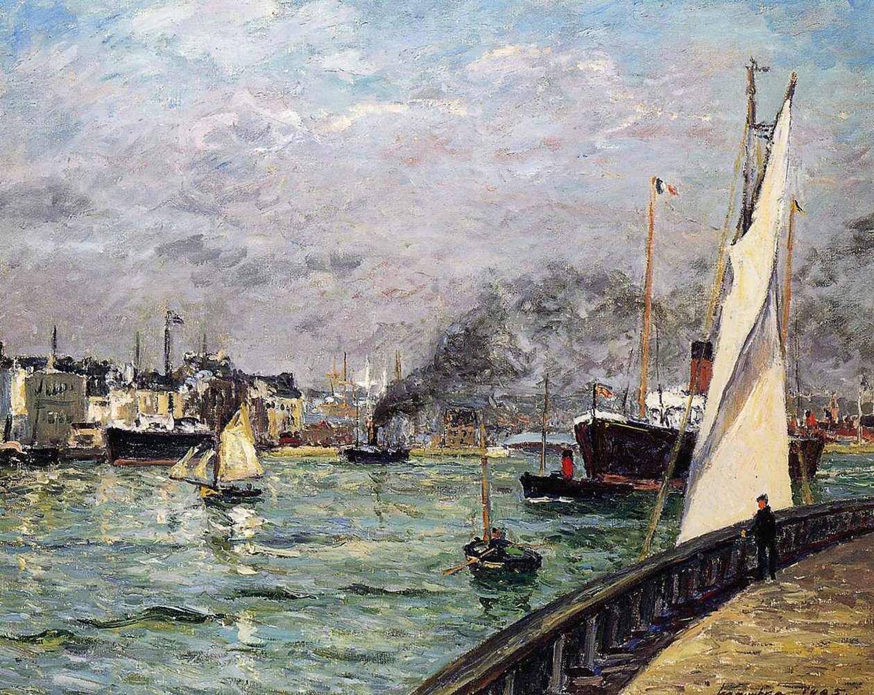 Le Havren satama, Normandia, 1905 tekijältä Maxime Emile Louis Maufra