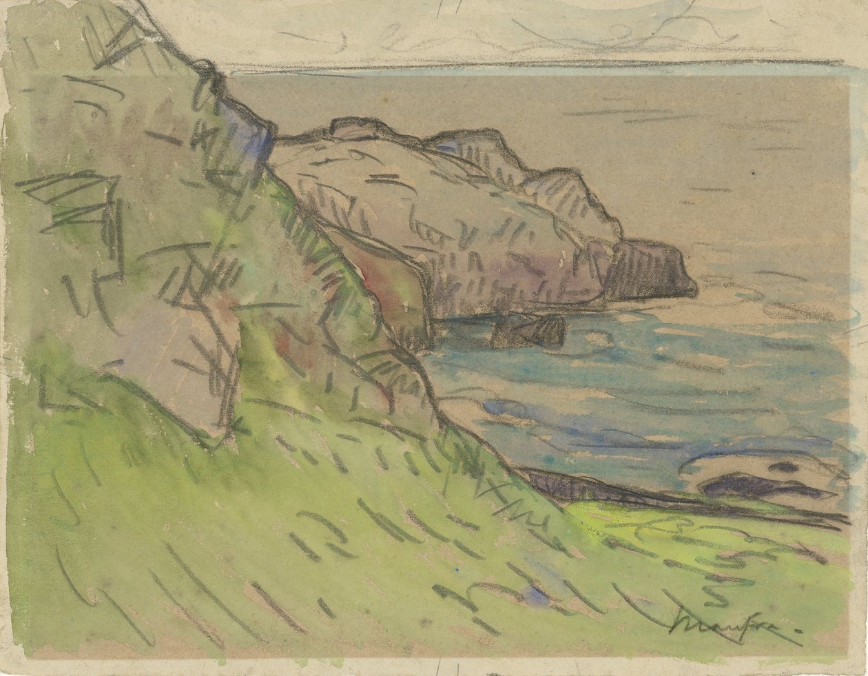 Kalliorannikko Bretagnessa Bretonse kustlandschap tekijältä Maxime Camille Louis Maufra