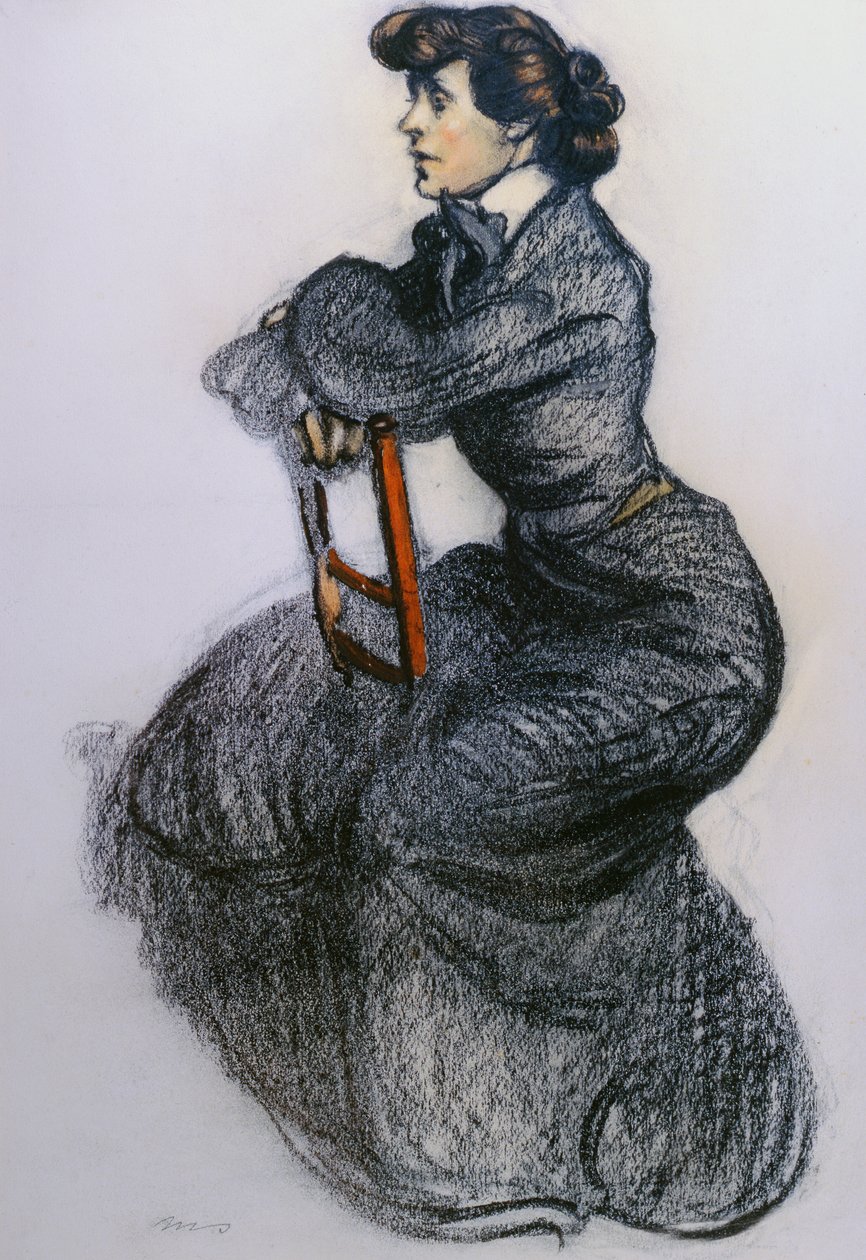 Colette, n. 1906-1907 (hiili ja pastelli) tekijältä Maxime Pierre Jules Dethomas