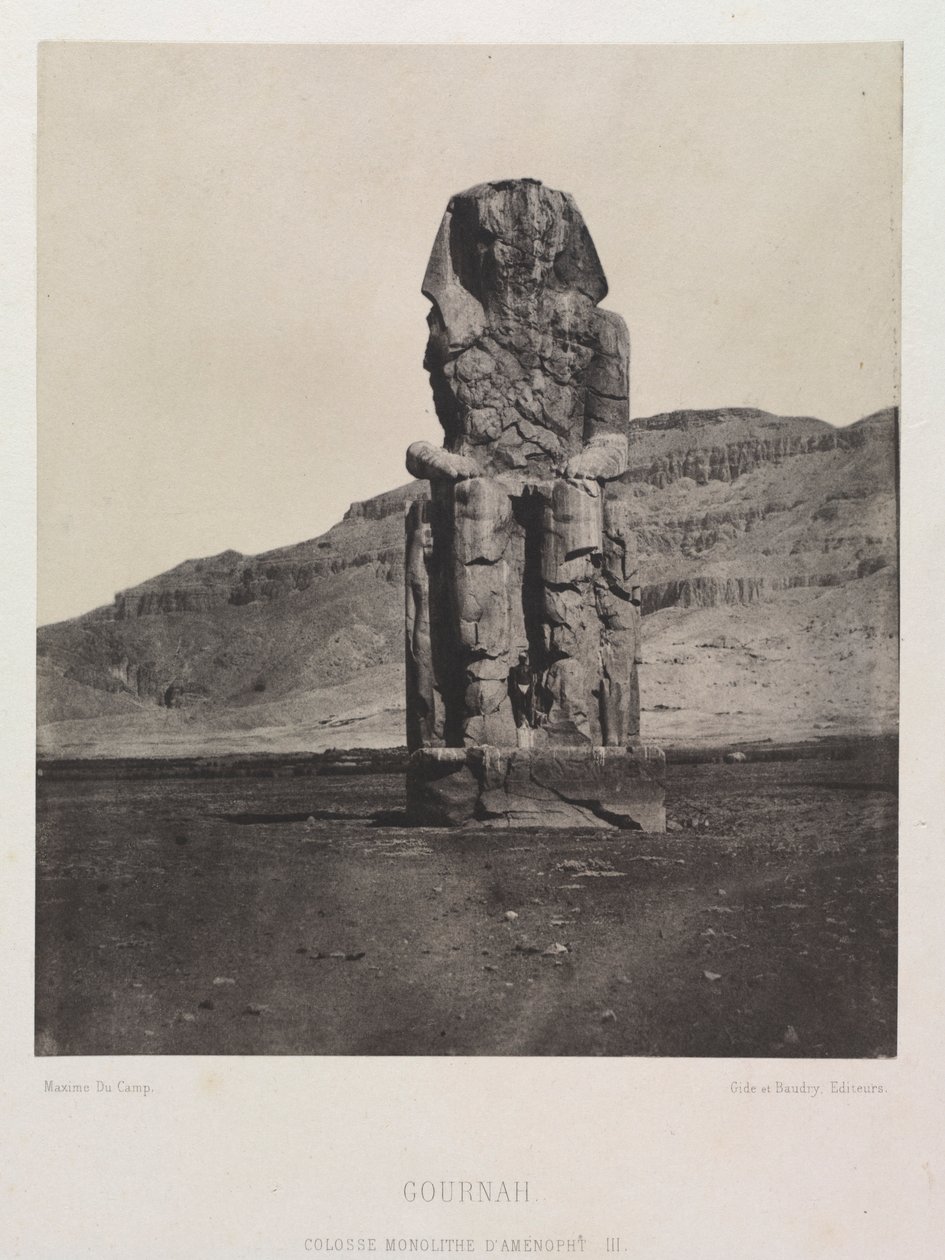 Amenhotep III:n kolossaalinen monoliitti, Gurnah, 1849-1851. tekijältä Maxime Du Camp