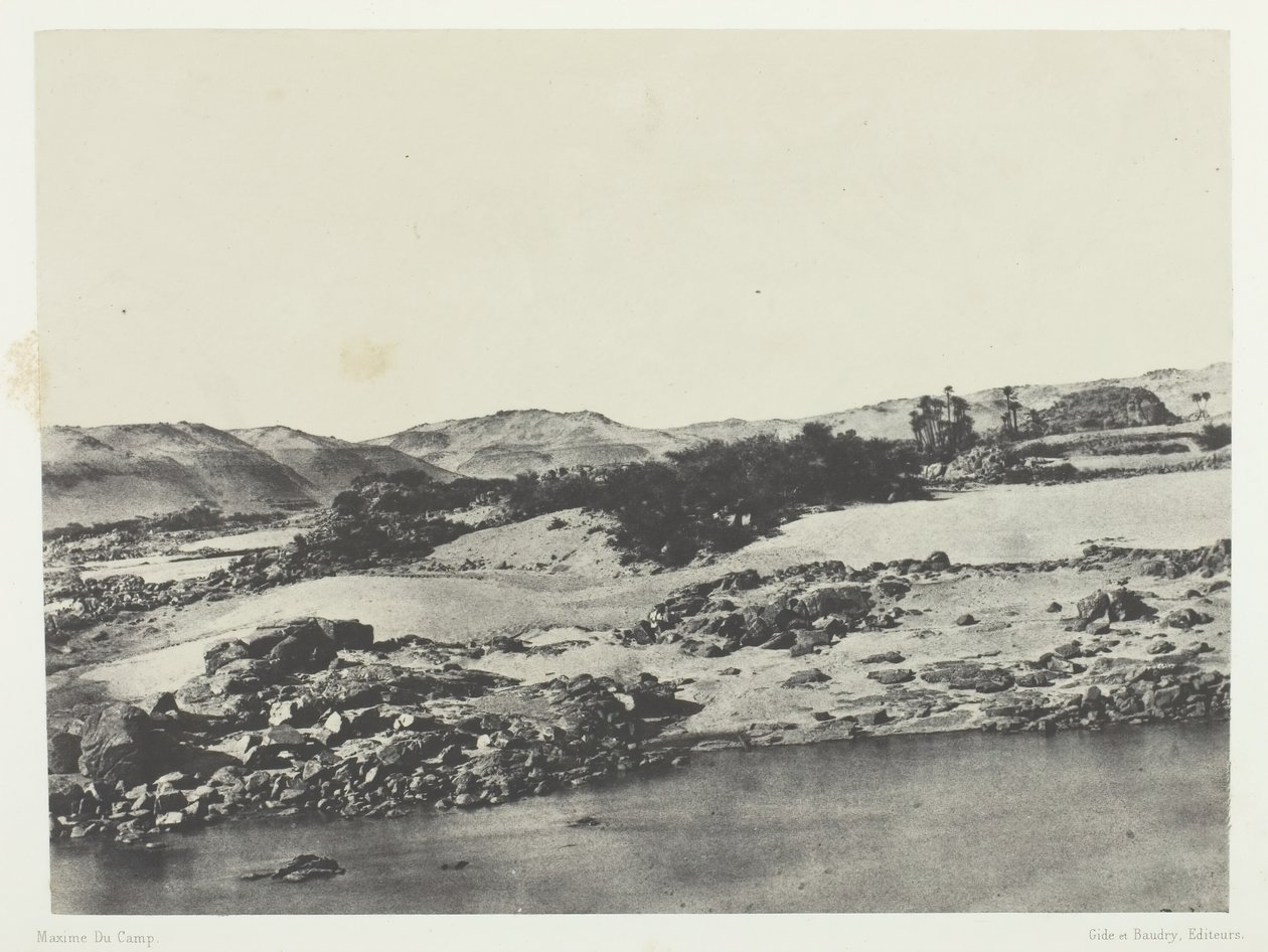 Sisäänkäynti ensimmäiseen kaihiin, Ylä-Egypti, 184951, painettu 1852. tekijältä Maxime Du Camp
