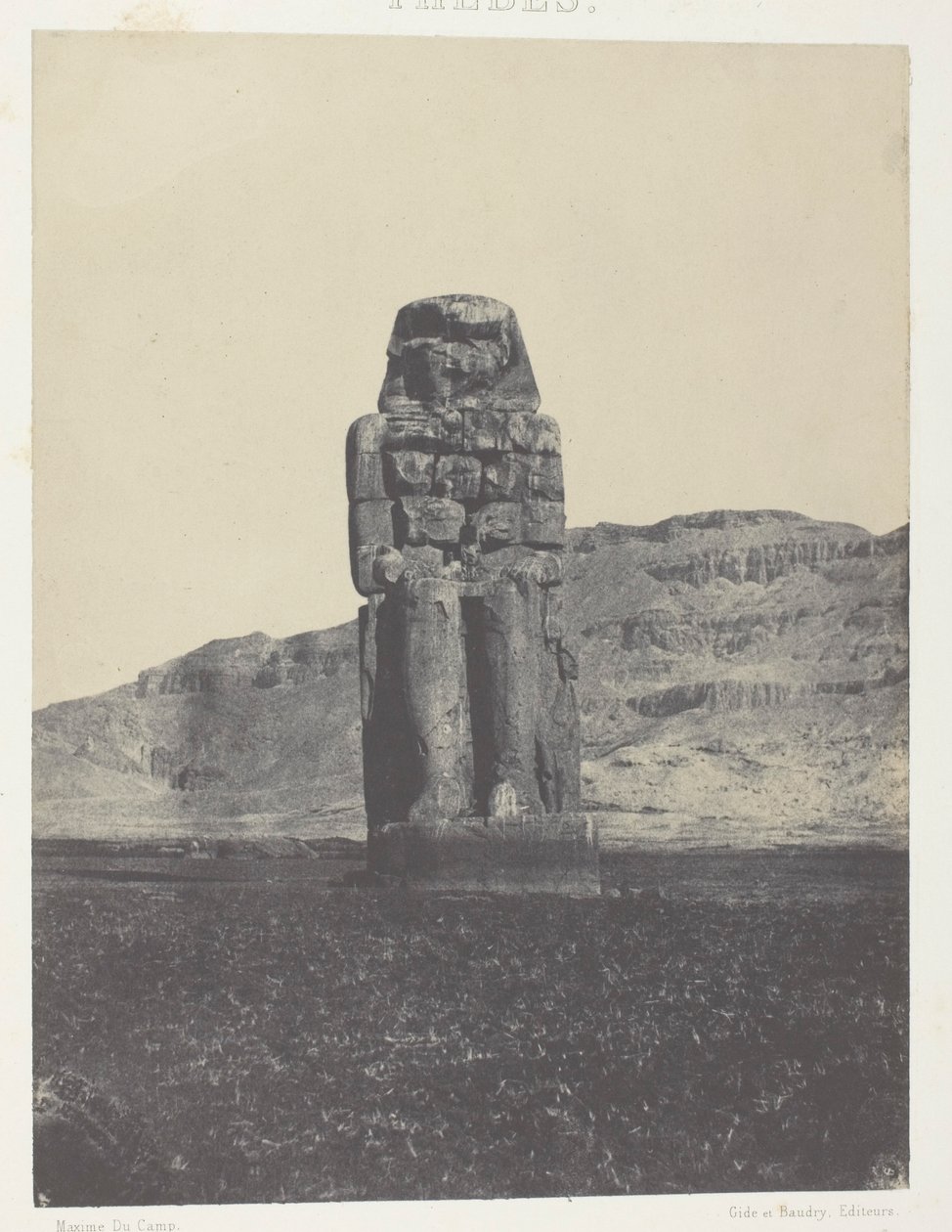 Korna, Memnonin patsas; Thebes tekijältä Maxime Du Camp