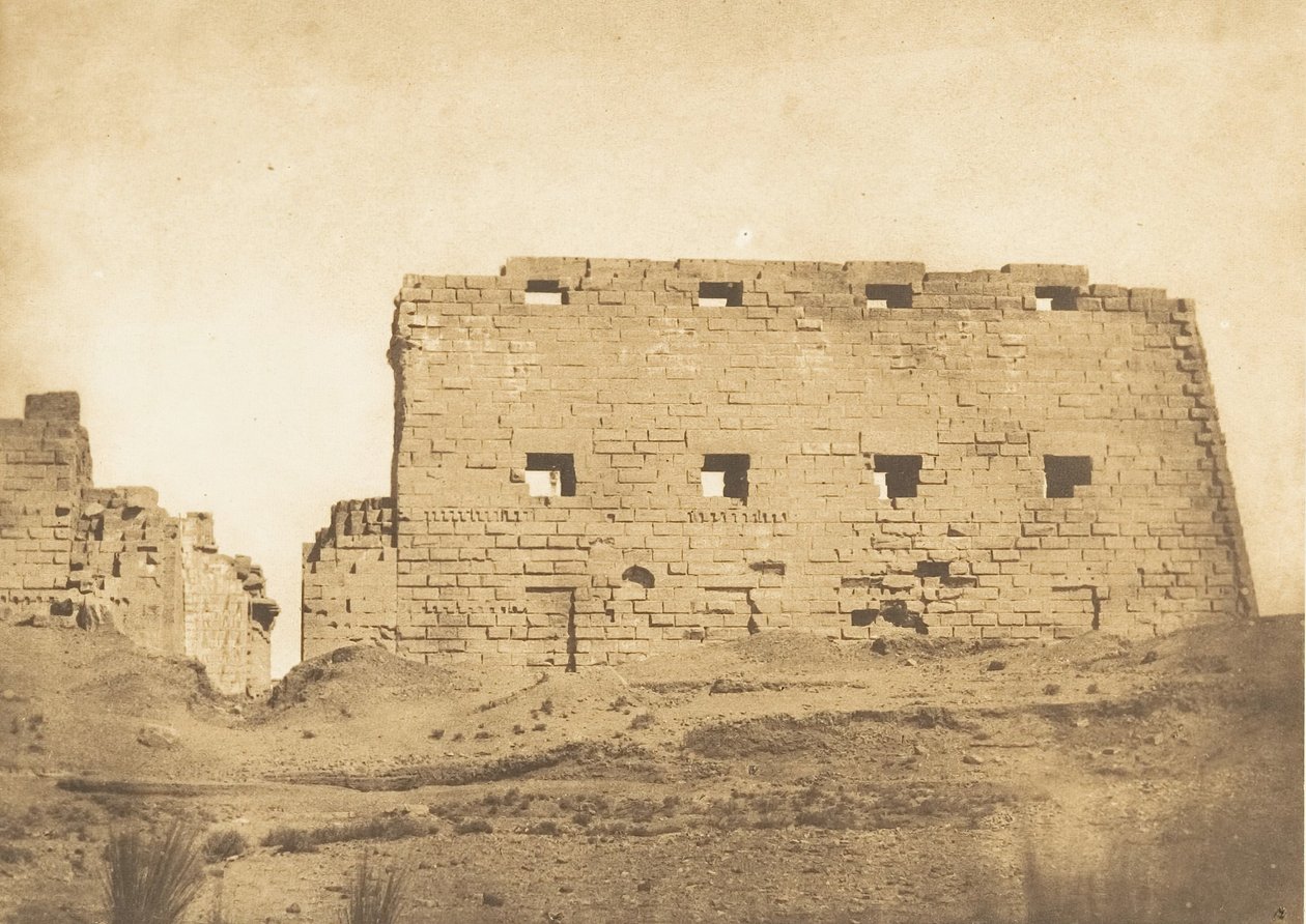 Karnacin palatsin suuri pylväs, Thebes, 1849-50. tekijältä Maxime Du Camp