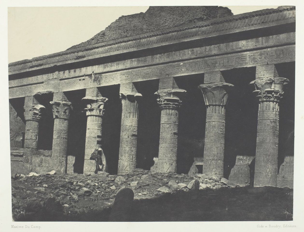 Suuri Isisin temppeli Philoessa, Oriental Gallery, Nubia, 184951, painettu 1852. tekijältä Maxime Du Camp