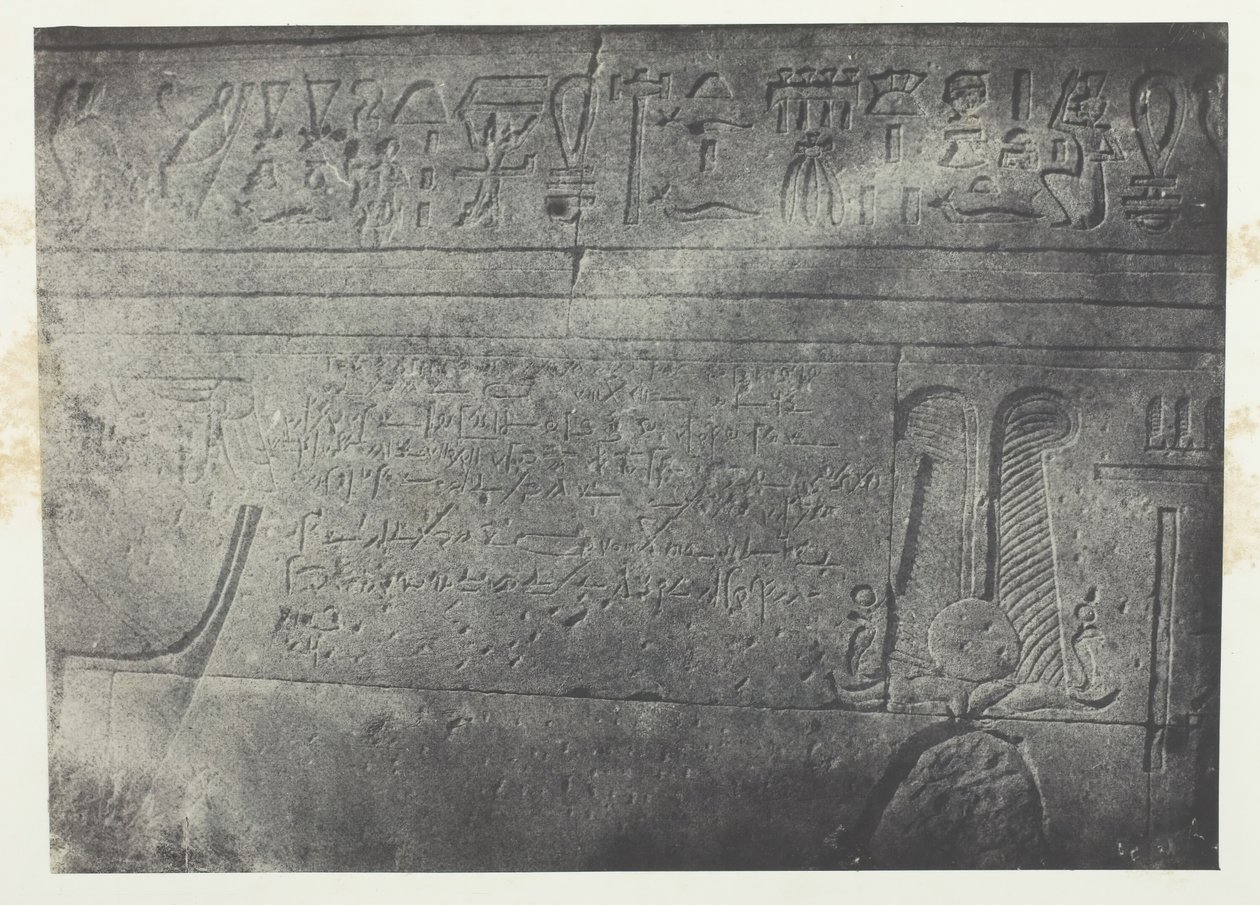 Suuri Isisin temppeli Philoessa, Demotic Inscription, Nubia, 184951, painettu 1852. tekijältä Maxime Du Camp