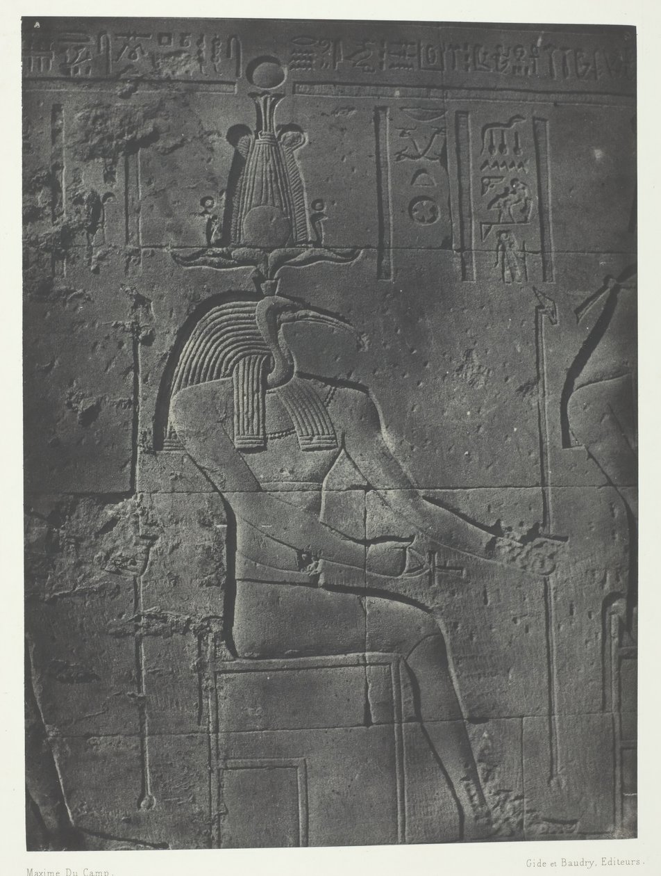 Suuri Isisin temppeli Philoessa, Toth Ibiocephalus, Nubia, 184951, painettu 1852. tekijältä Maxime Du Camp