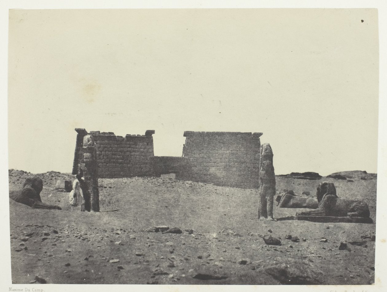 Hémi-Spéos De Séboua, Drômos; Nubie, levy 97 albumista "Egypte, Nubie, Palestine et Syrie" (1852). tekijältä Maxime Du Camp