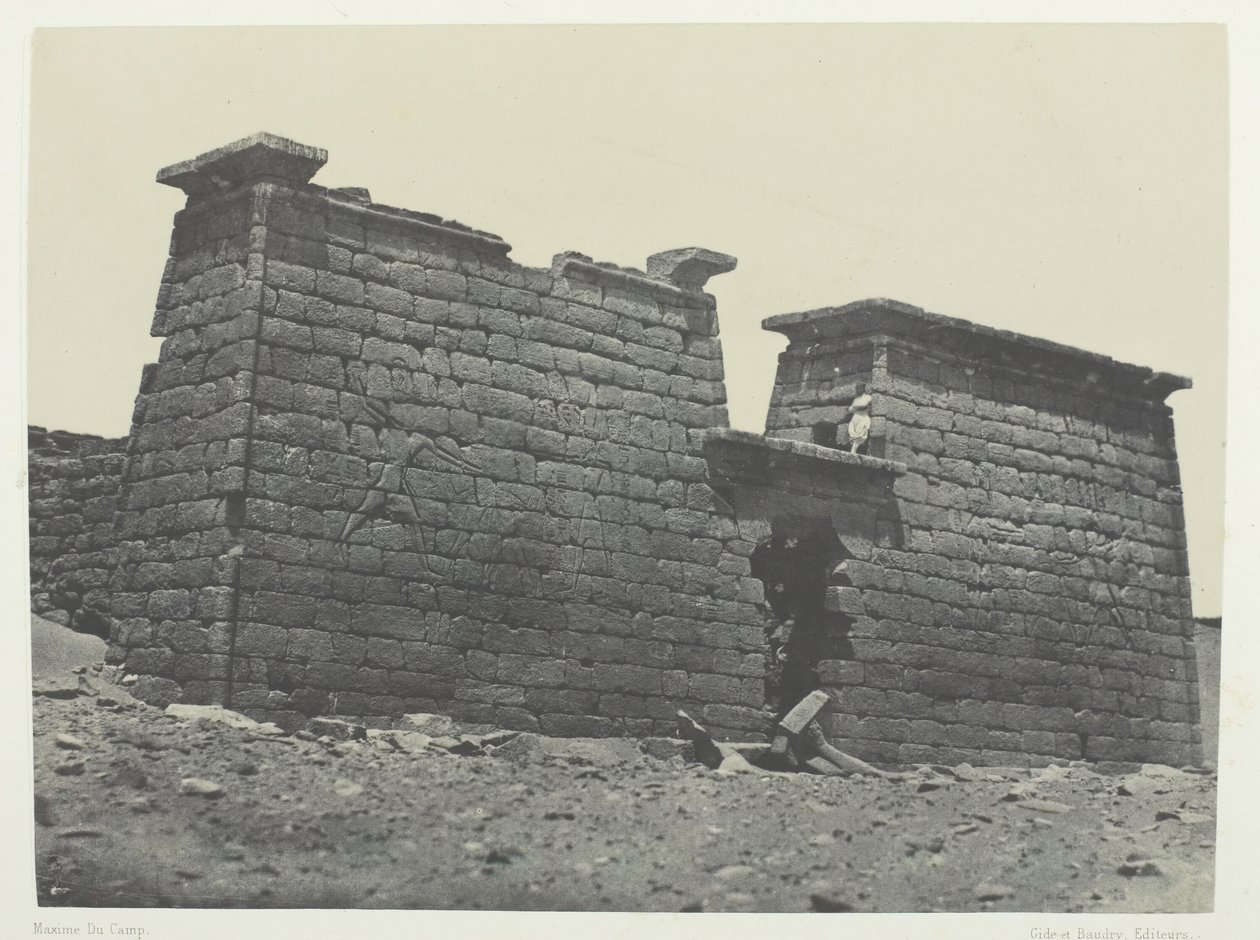 Hémi-Spéos De Séboua, Pylons, Nubia, 184951, painettu 1852. tekijältä Maxime Du Camp