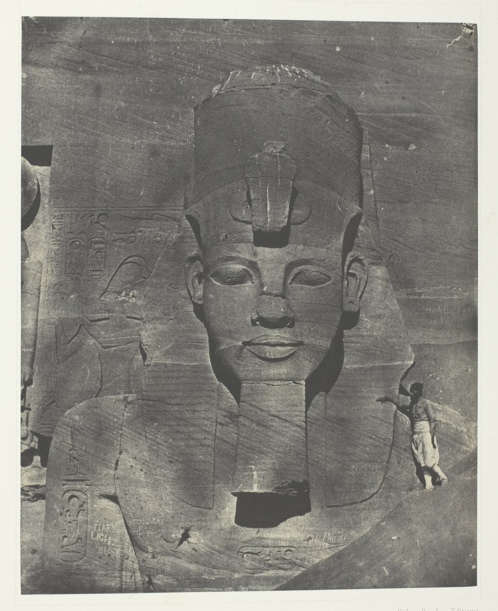 Ibsamboul, Colosse Médial (Enfoui) du Spéos de Phrè Nubie, Palestine et Syrie, levy 106 albumista "Egypte, Nubie, Palestine et Syrie" (1852). tekijältä Maxime Du Camp