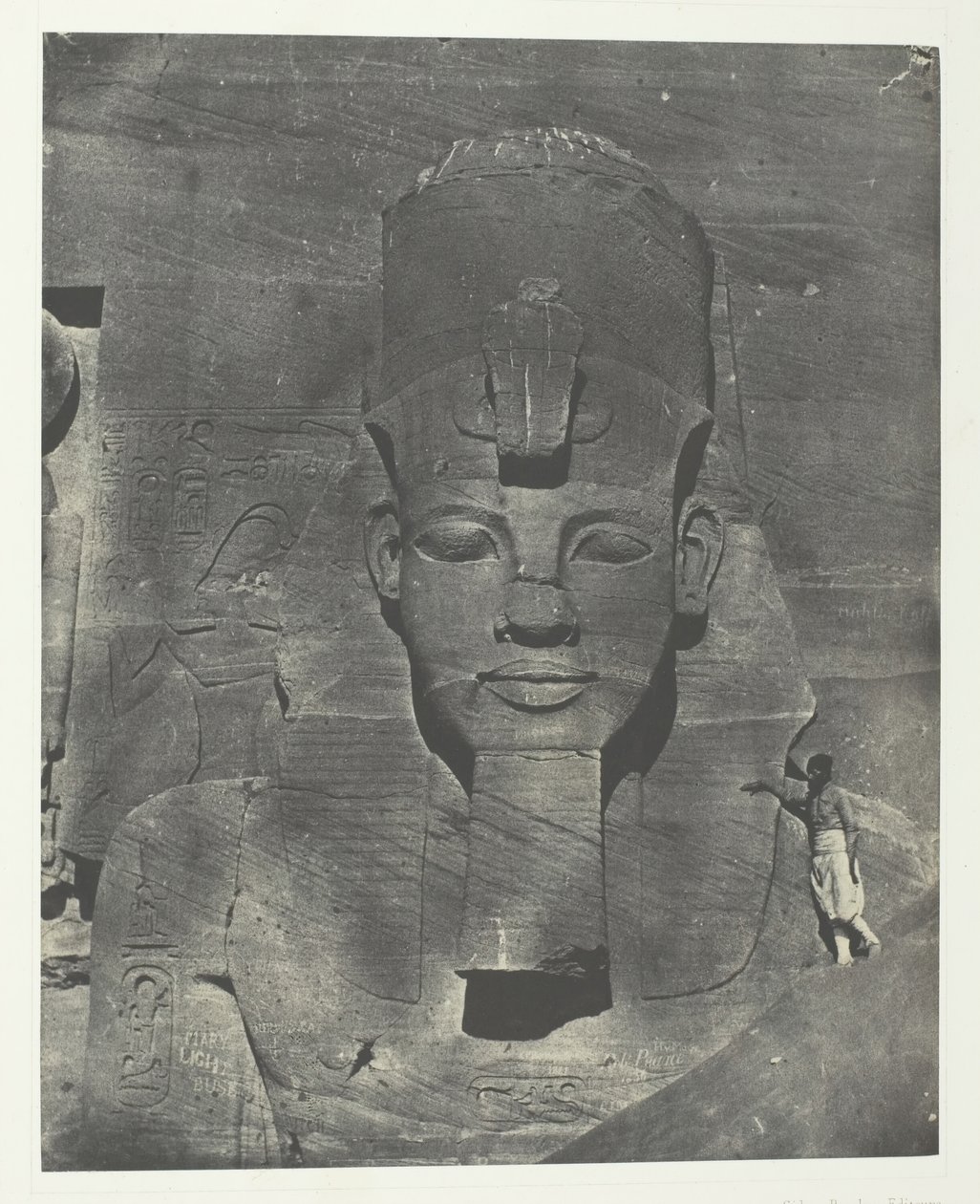Ibsamboul, Phre Nubian Speos, Palestiinan ja Syyrian haudattu mediaalinen kolossi, 184951, painettu 1852 tekijältä Maxime Du Camp