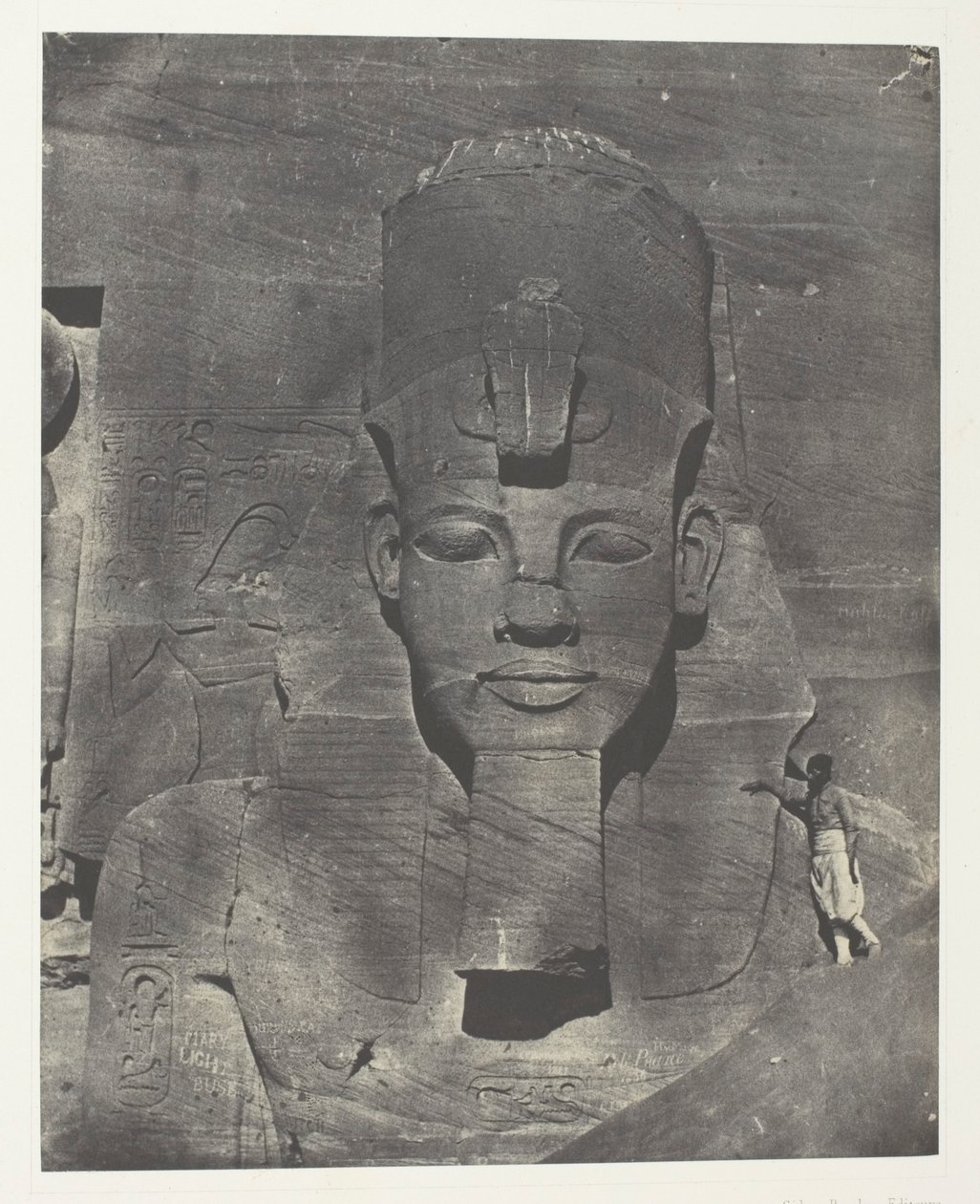 Ibsamboul, Colosse Médial (Enfoui) du Spéos de Phrè Nubie, Palestine et Syrie, levy 106 albumista "Egypte, Nubie, Palestine et Syrie" (1852). tekijältä Maxime Du Camp