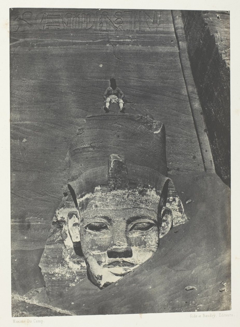 Ibsamboul, Colosse Occidental Du Spéos De Phrè; Nubia, levy 107 albumista "Egypte, Nubie, Palestine et Syrie" (1852). tekijältä Maxime Du Camp