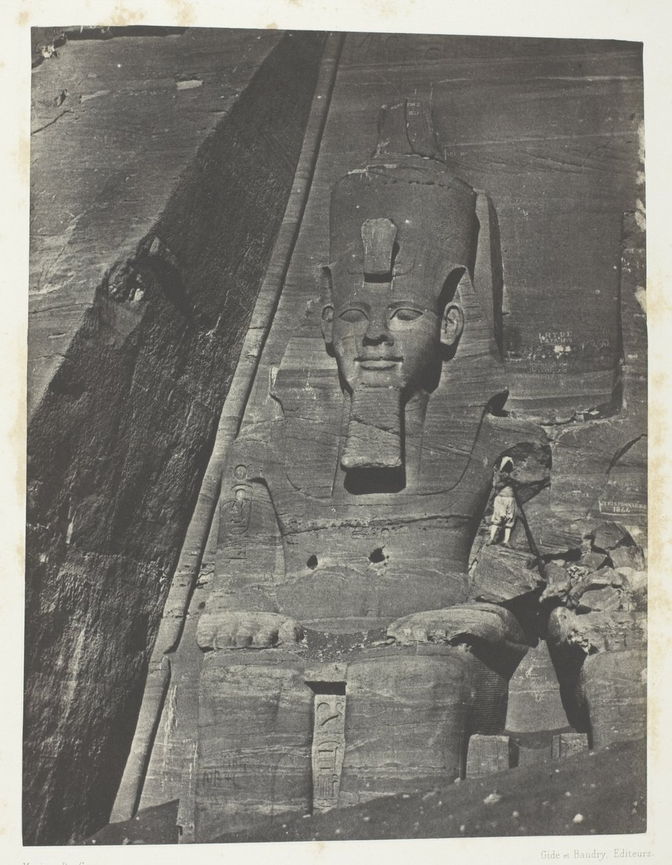 Ibsamboul, Colosse Oriental Du Grand Spéos De Phrè; Nubie, levy 103 albumista "Egypte, Nubie, Palestine et Syrie" (1852). tekijältä Maxime Du Camp