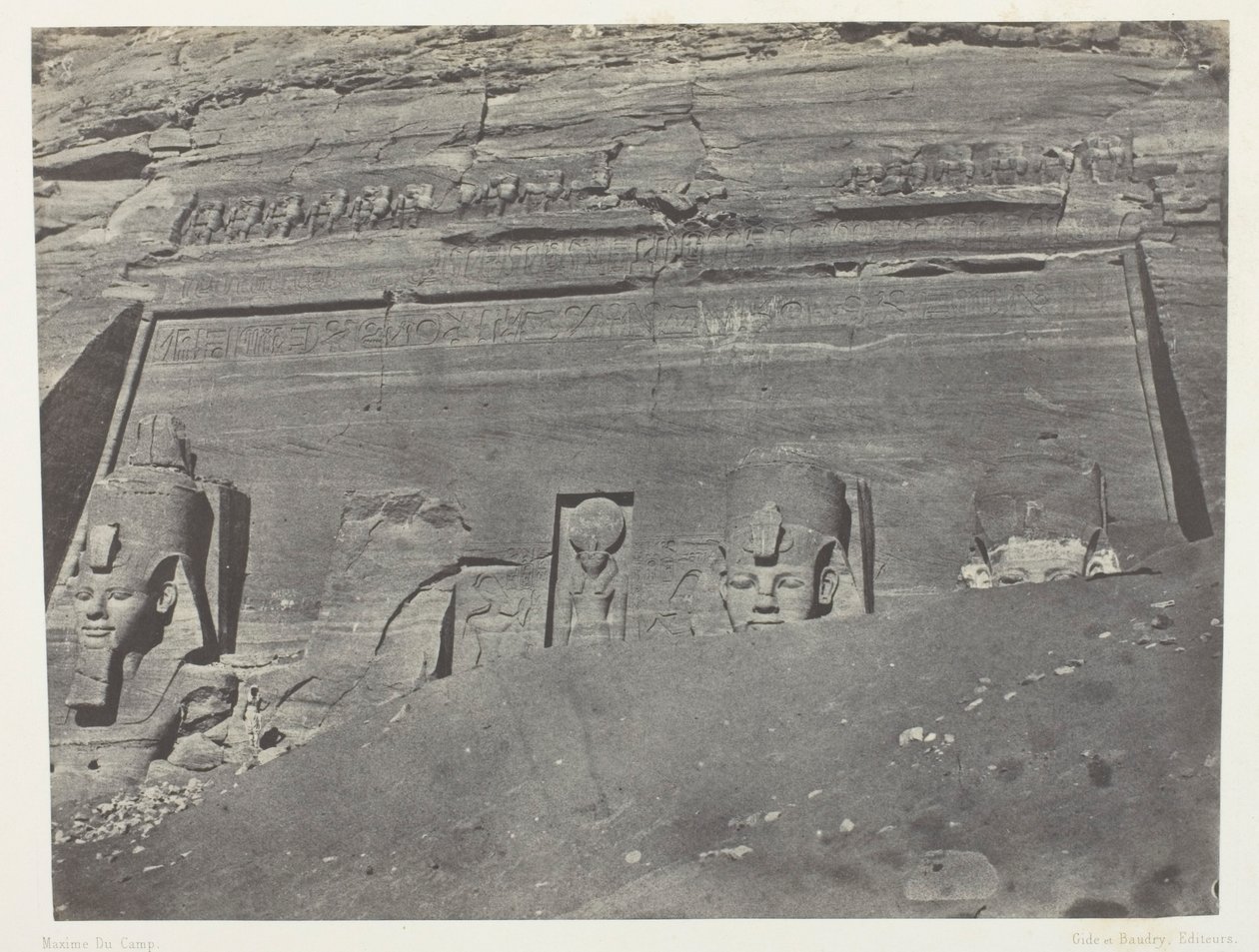 Ibsamboul, Vue Générale Du Grand Spéos De Phrè; Nubie, levy 102 albumista "Egypte, Nubie, Palestine et Syrie" (1852). tekijältä Maxime Du Camp