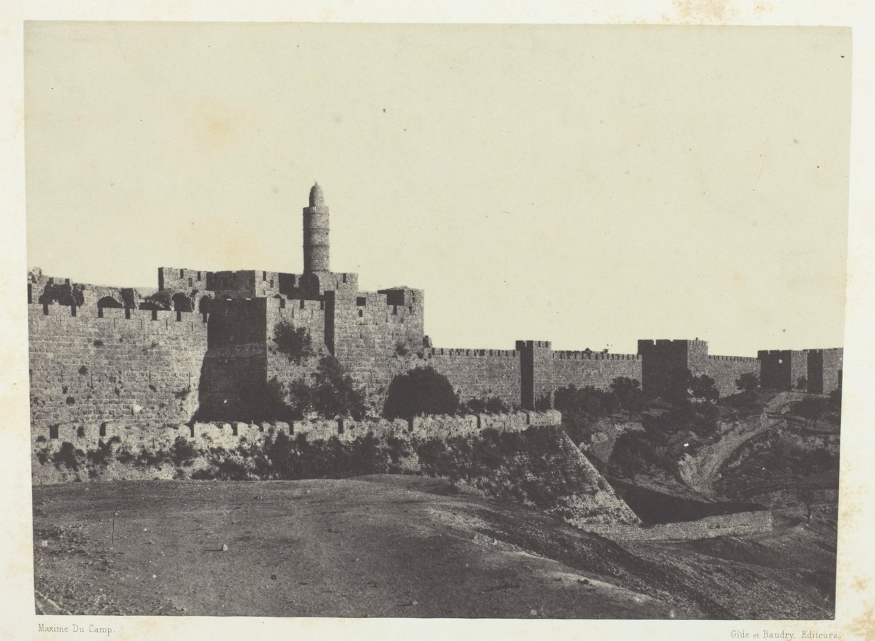 Jerusalem, läntiset muurit; Palestiina tekijältä Maxime Du Camp