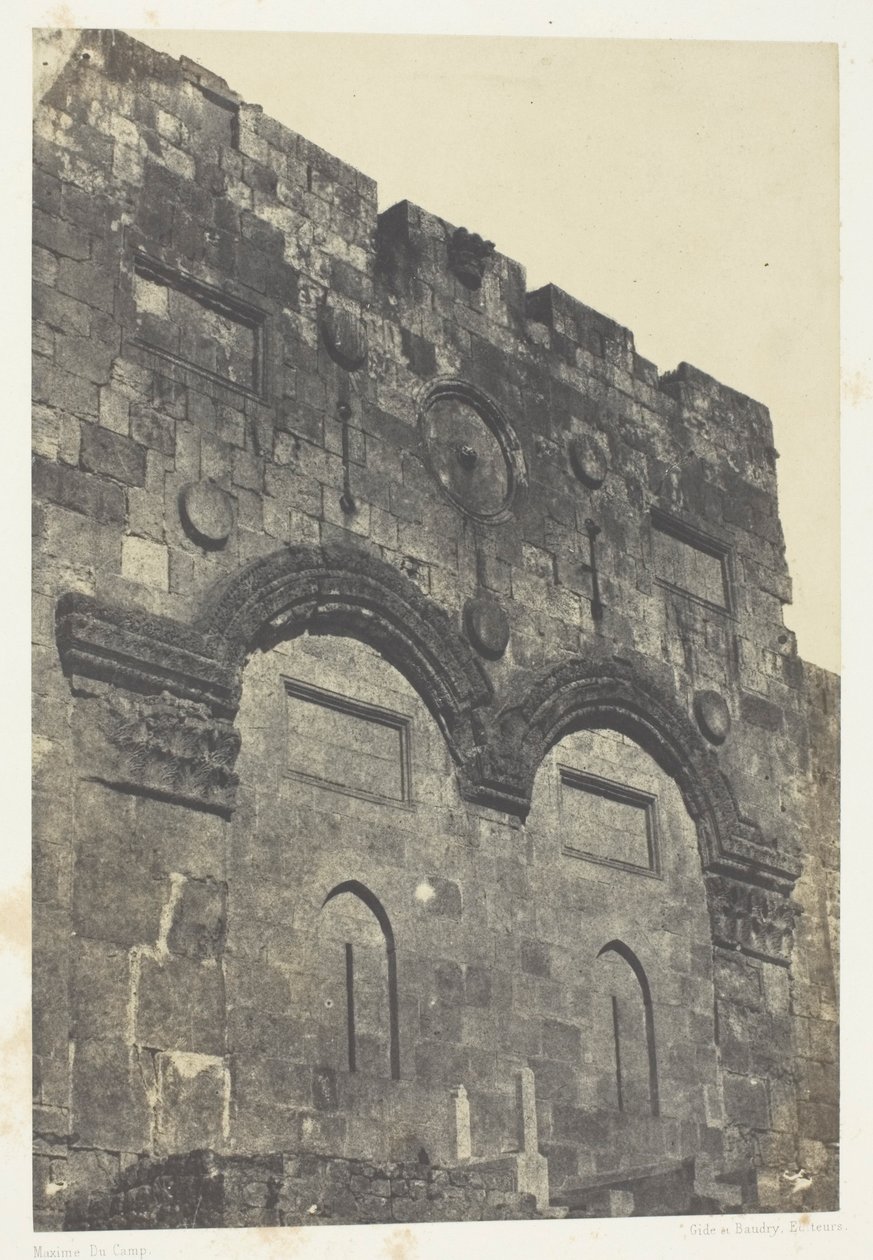 Jerusalem, Kultainen portti (Bab-El-Daharieh); Palestiina tekijältä Maxime Du Camp